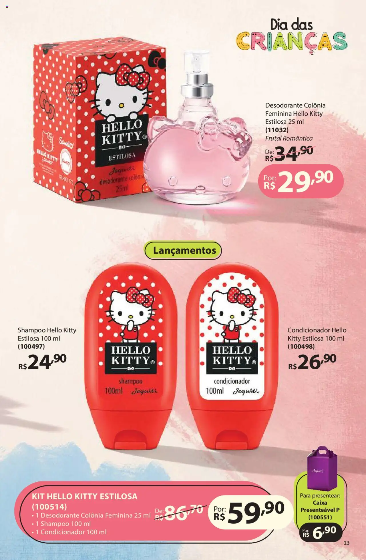 Jequiti Folheto - válido de 22.08.2025 | Página: 13 | Produtos: Shampoo, Condicionador, Desodorante, Caixa