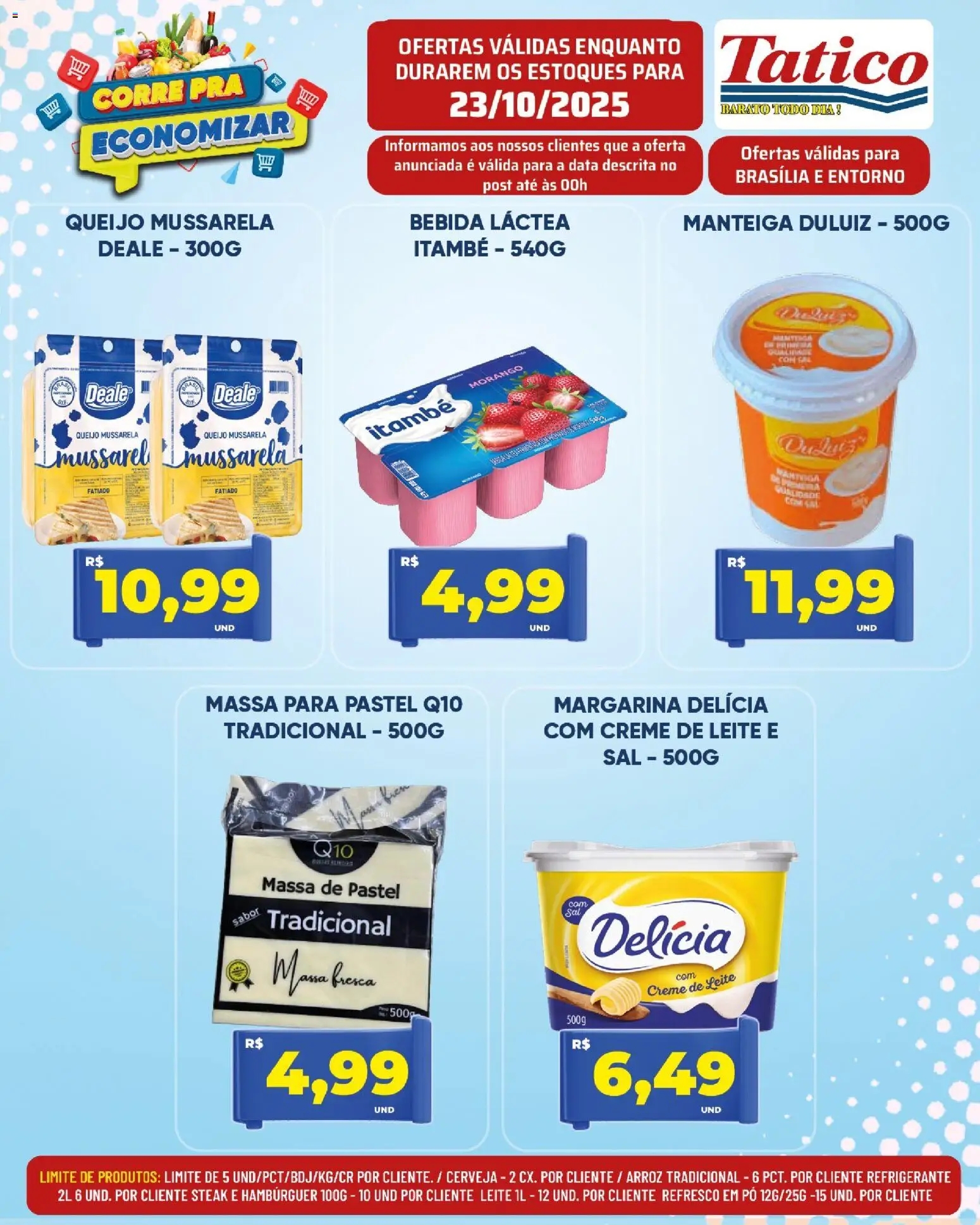 Tatico Folheto - válido de 24.10.2025 | Página: 34 | Produtos: Leite, Arroz, Mussarela, Margarina