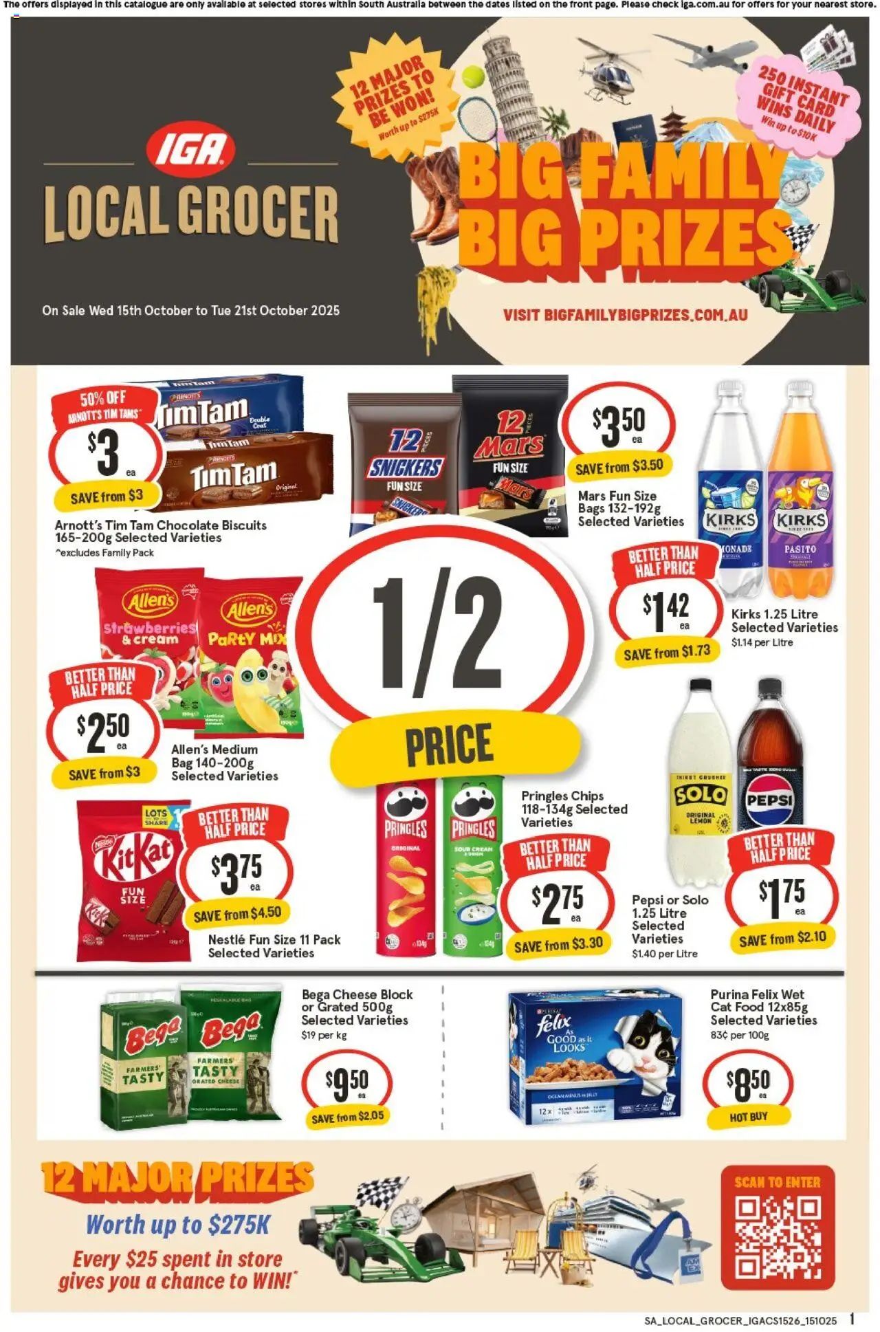 IGA catalogue - valid from 15.10.2025 | Page: 1 | Products: Chocolate, Sour cream, Lemon, Bag