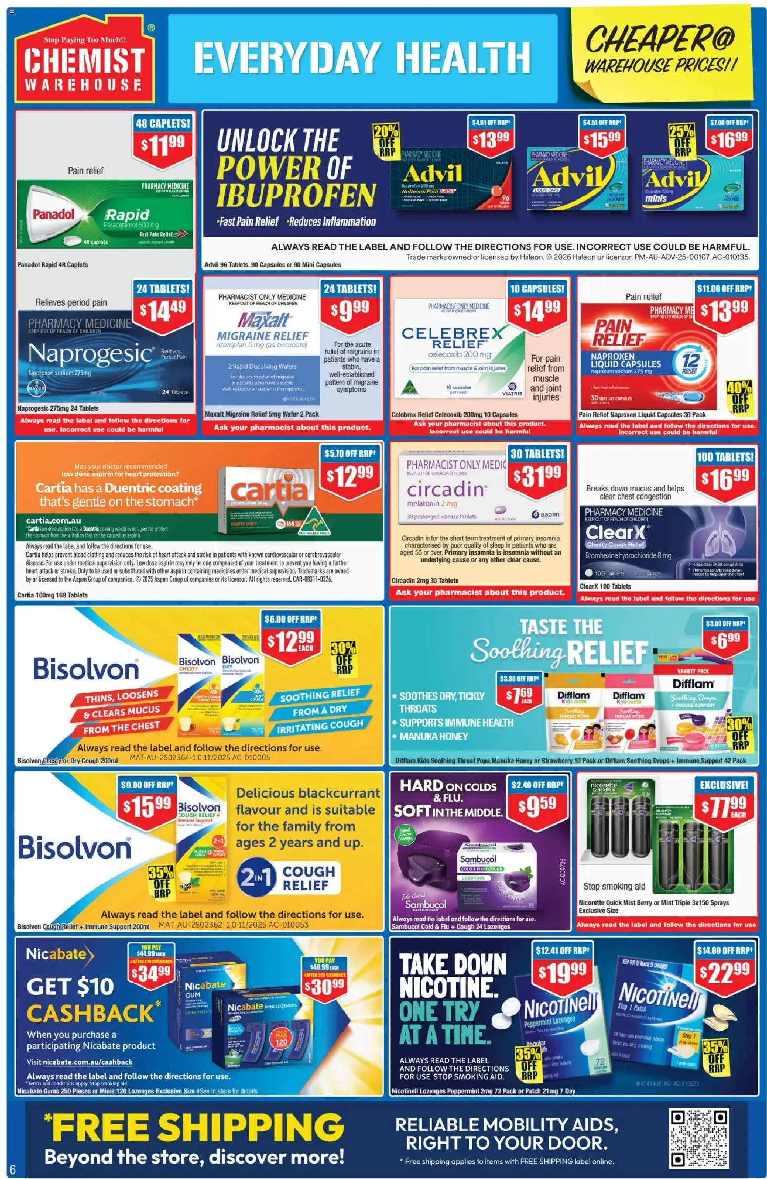 Chemist Warehouse catalogue - valid from 26.02.2026 | Page: 6 | Products: Honey, Treatment, Tablets, Pain relief