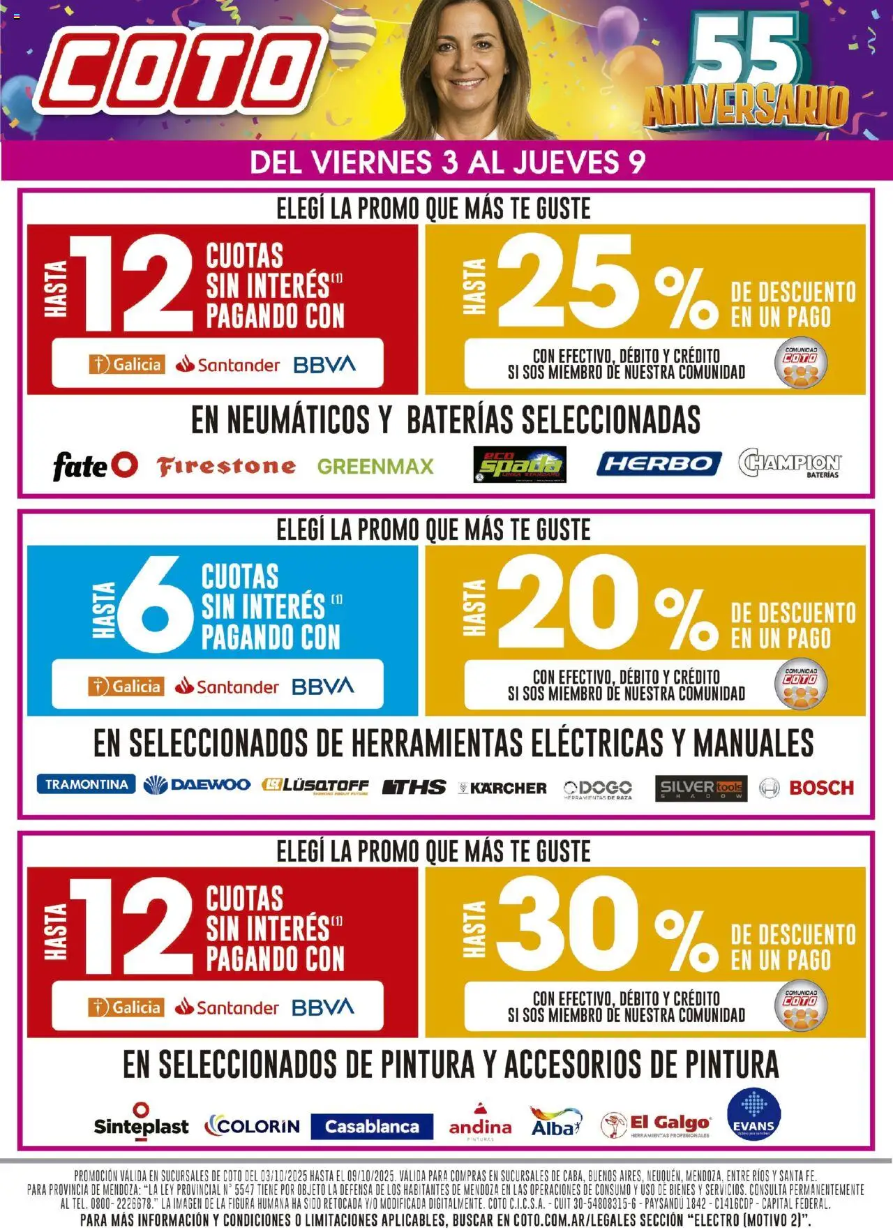 Coto - Electro Motivo │ válido desde el 03.10.2025 | Página: 1 | Productos: Neumáticos, Pintura, Té