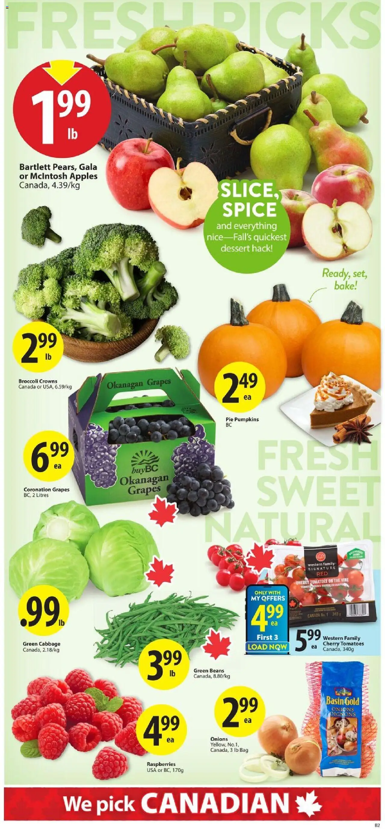 Save on foods flyer valid from 18.09.2025 | Page: 3 | Products: Bag, Apples, Tomatoes