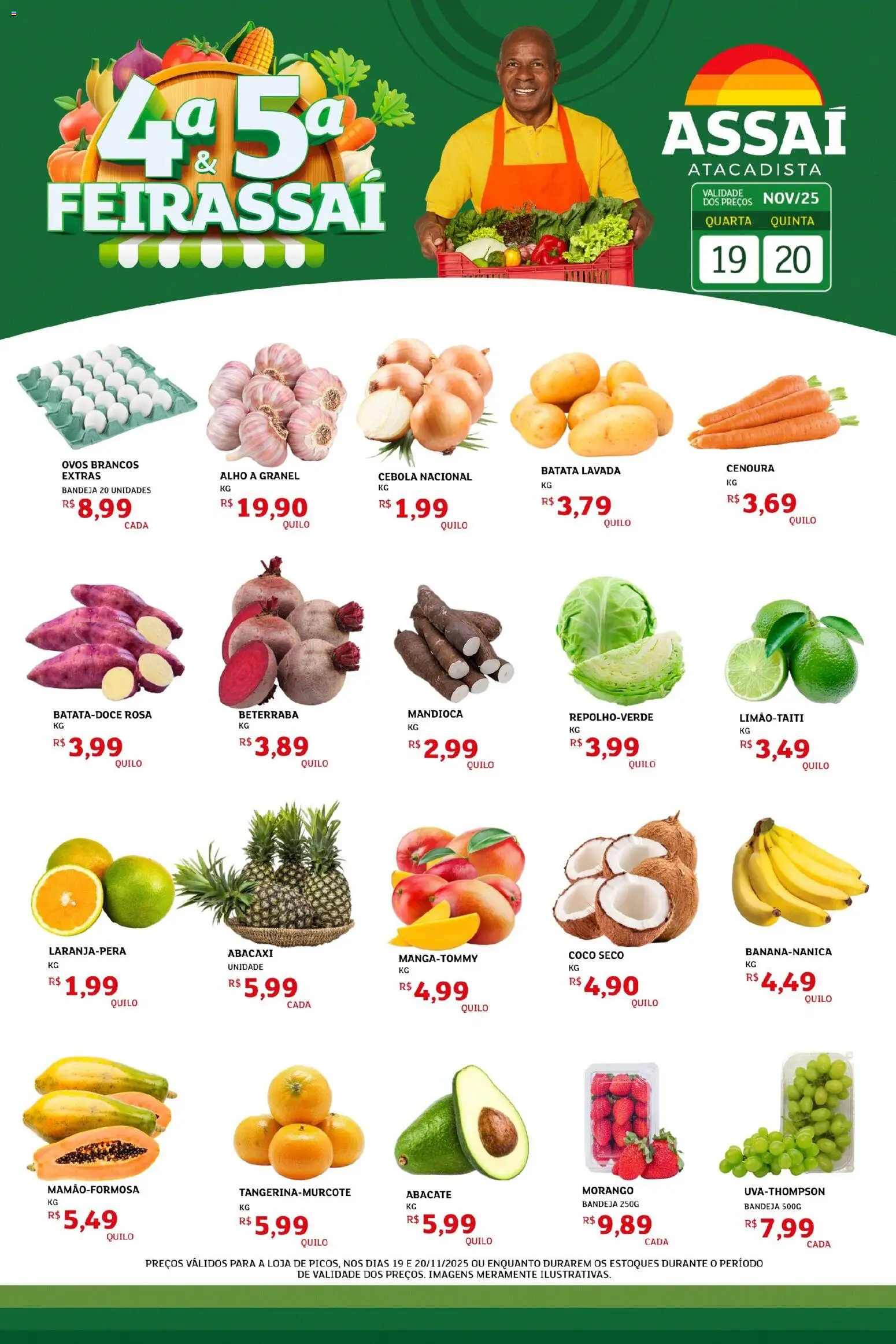 Assaí Atacadista Folheto - válido de 20.11.2025 | Página: 1 | Produtos: Alho, Beterraba, Abacaxi, Batata
