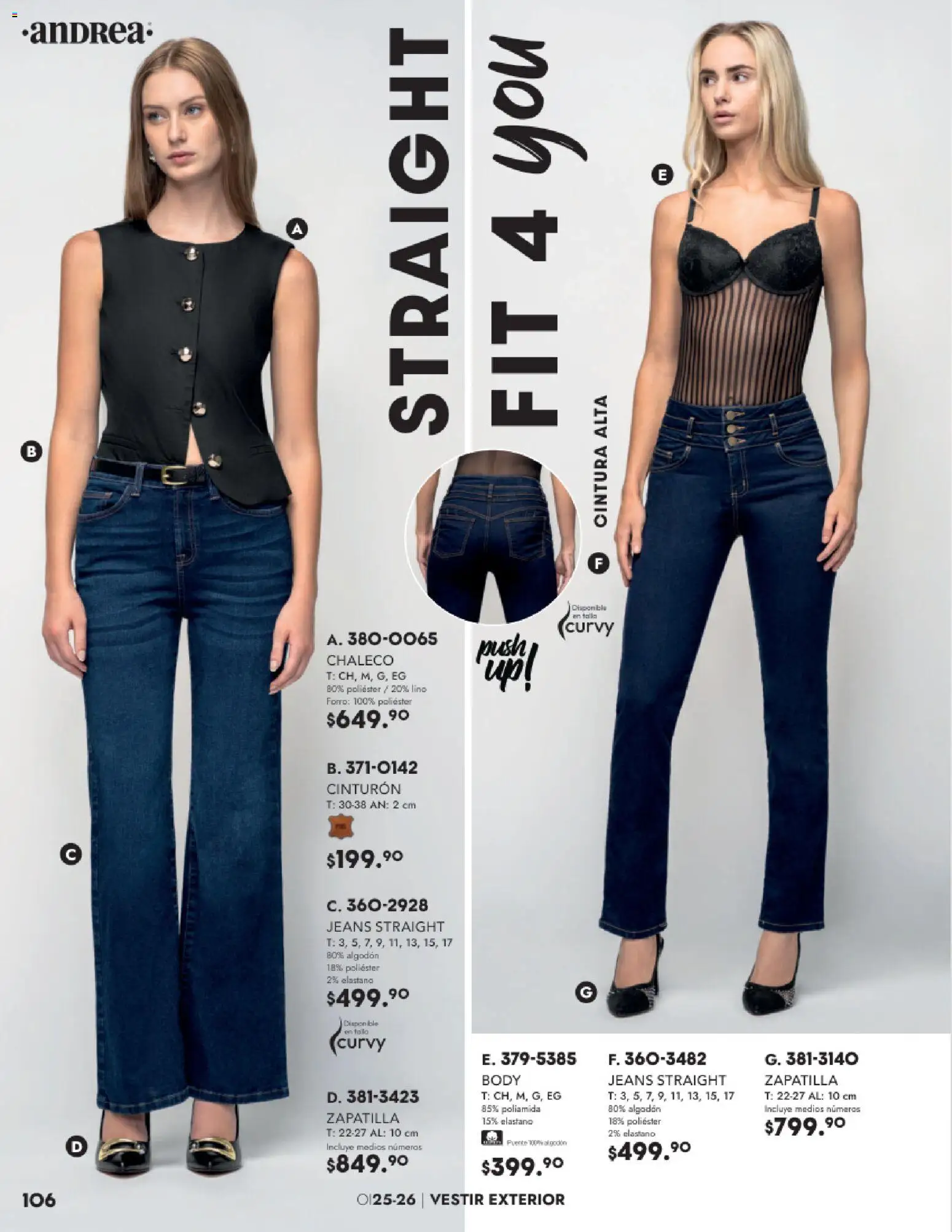 Nuevas ofertas de Andrea válidas en toda la República Mexicana desde el 26.11.2025. ¡Encuentra las mejores ofertas en Andrea catálogo Vestir! | Página: 106 | Productos: Chaleco, Fuente, Algodón, Body