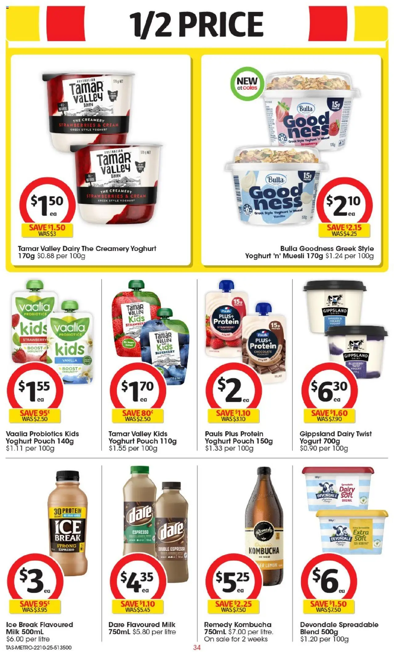 Coles catalogue - valid from 22.10.2025 | Page: 35 | Products: Dairy, Yoghurt, Cream, Lemon
