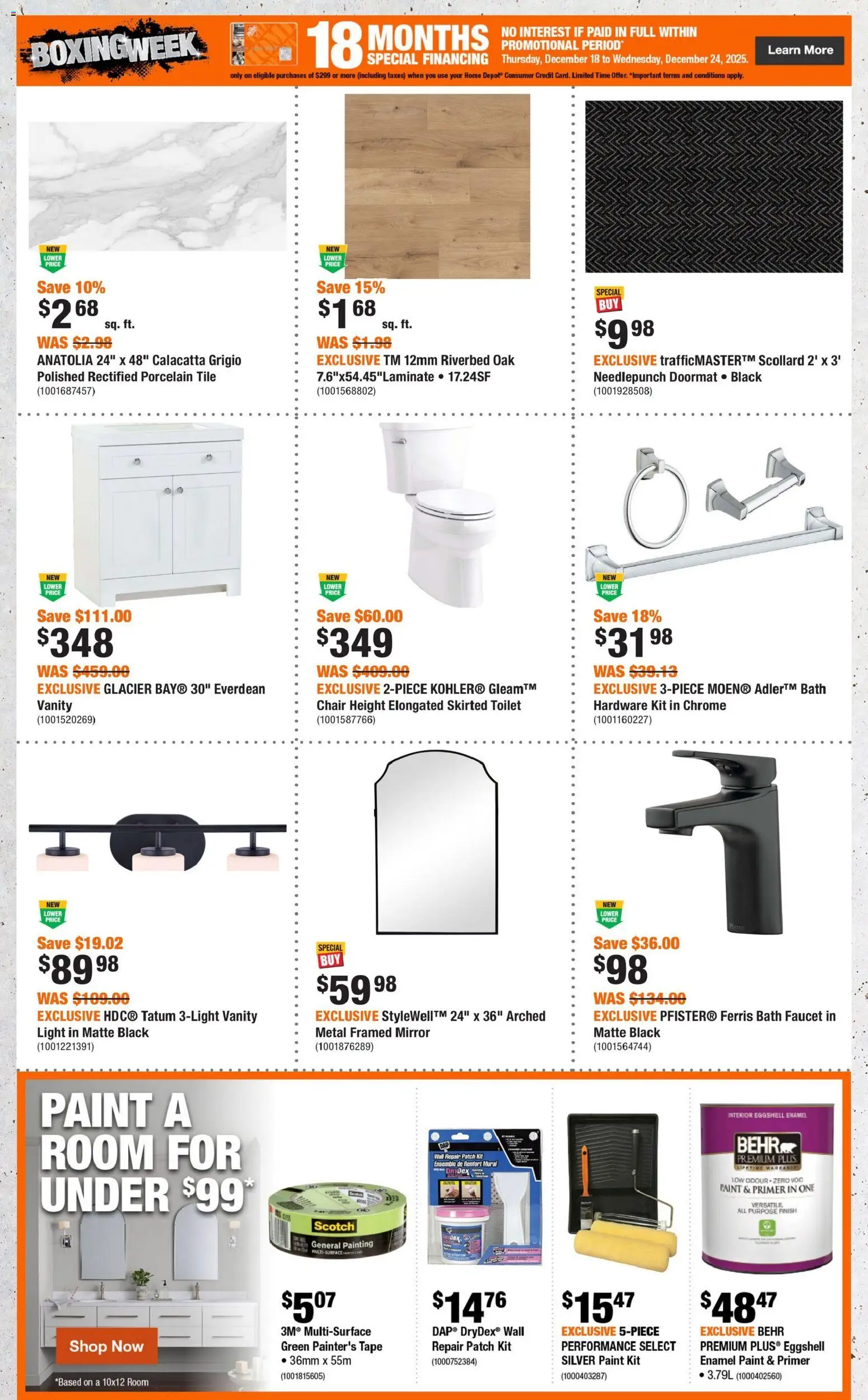 Home Depot flyer valid from 18.12.2025 | Page: 7 | Products: Chair, Bath, Mirror