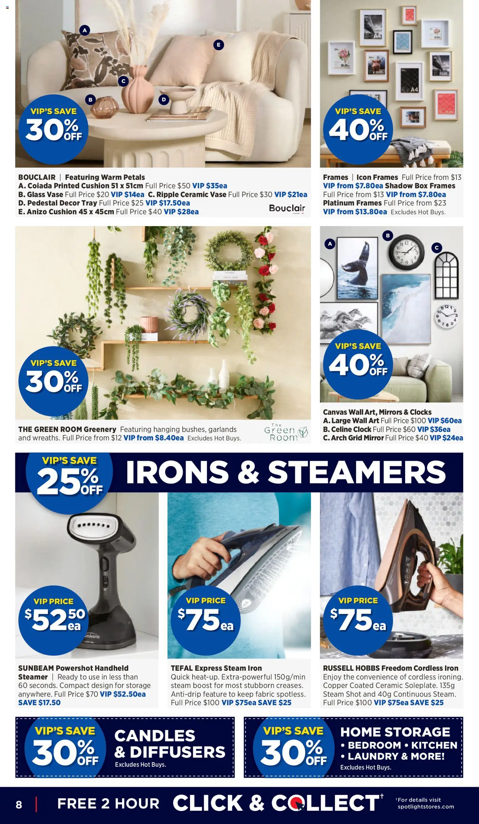 Spotlight catalogue - valid from 11.02.2026 | Page: 8 | Products: Vase, Candles, Laundry, Iron
