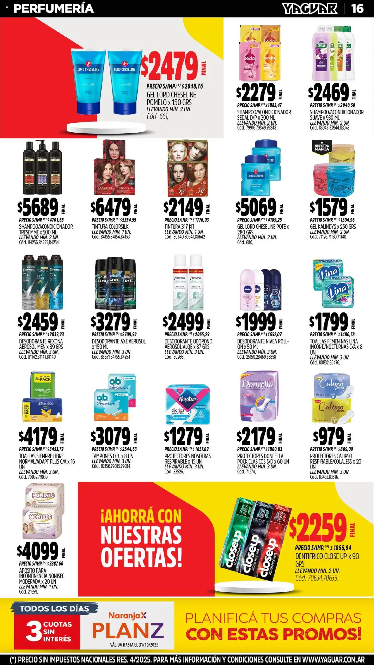 Yaguar - Misiones │ válido desde el 13.10.2025 | Página: 16 | Productos: Tampones, Desodorante, Pomelo, Té