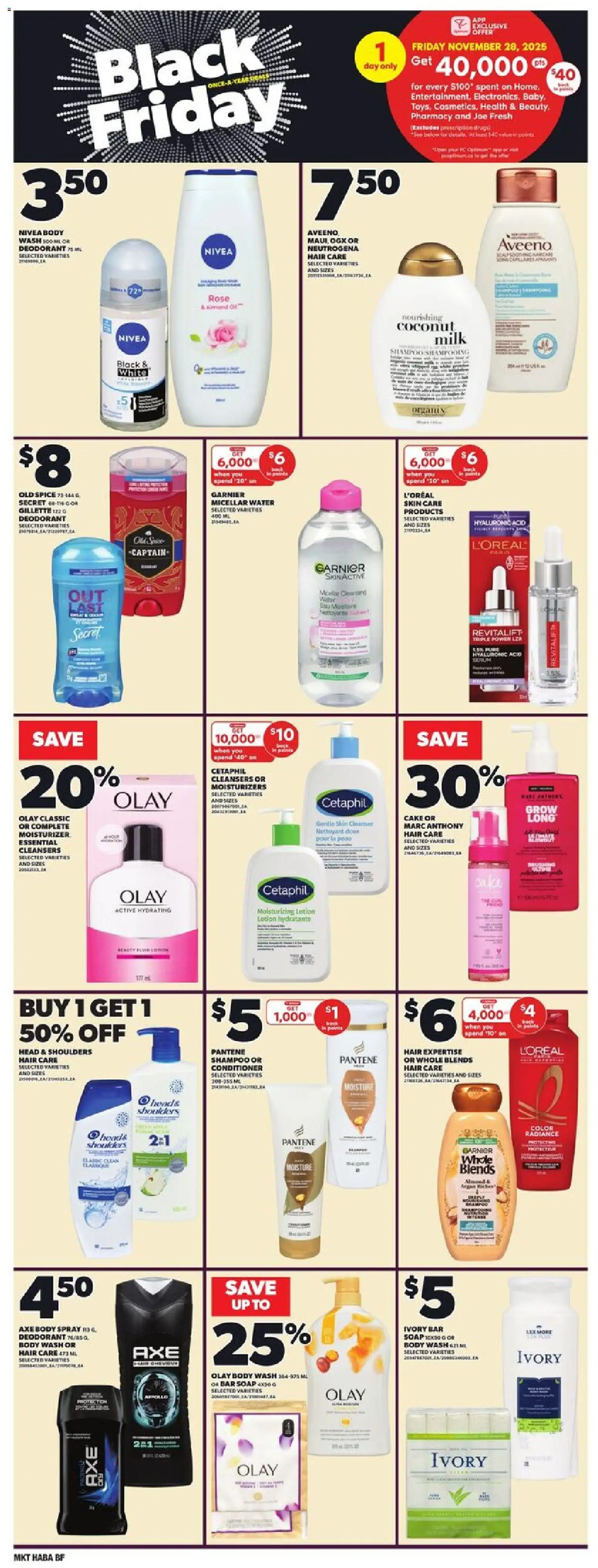 Loblaws flyer valid from 27.11.2025 | Page: 9 | Products: Shampoo, Conditioner, Soap, Body wash