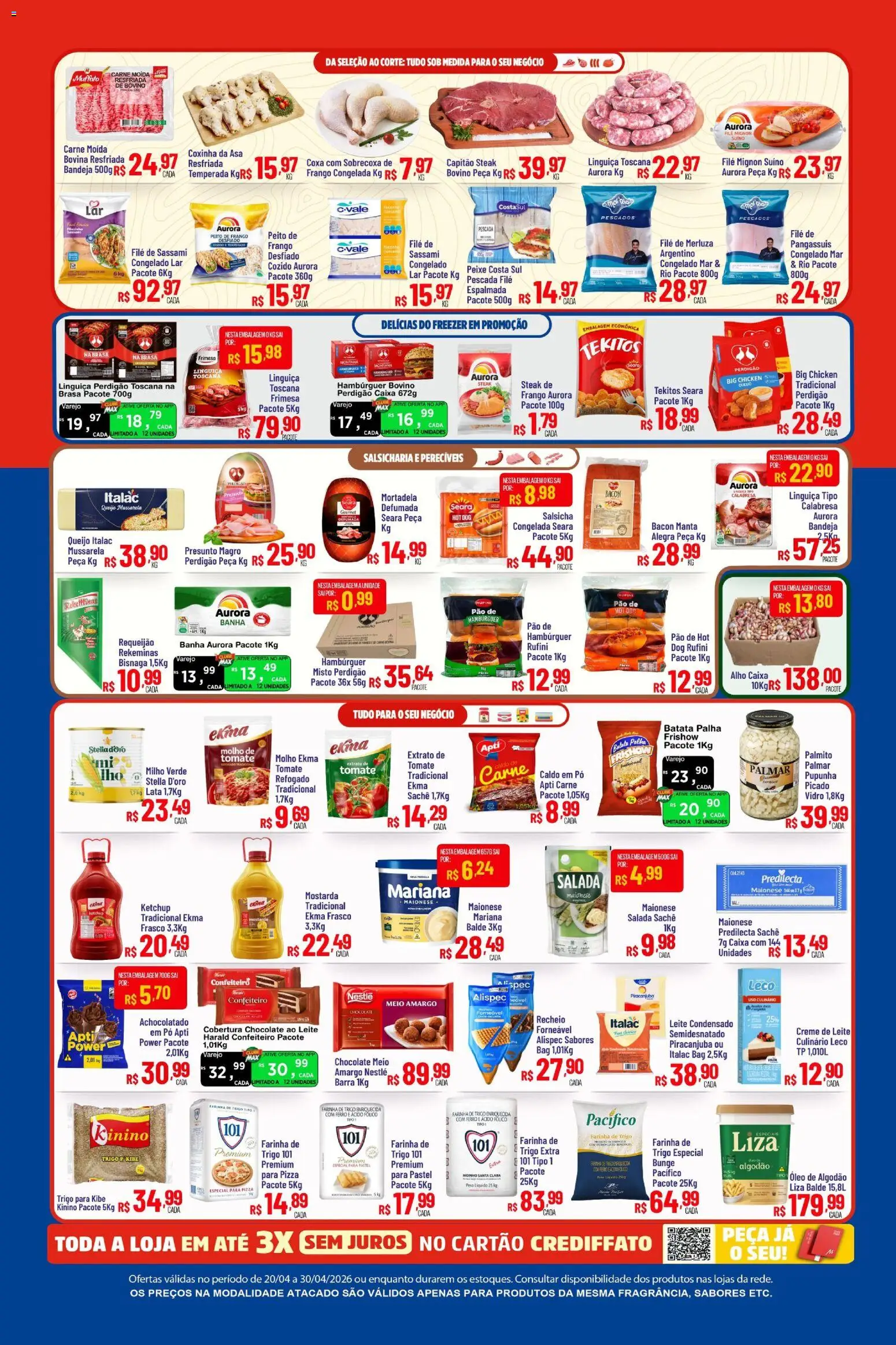 Max Atacadista Folheto - válido de 20.04.2026 | Página: 6 | Produtos: Salsicha, Linguiça, Algodão, Requeijão