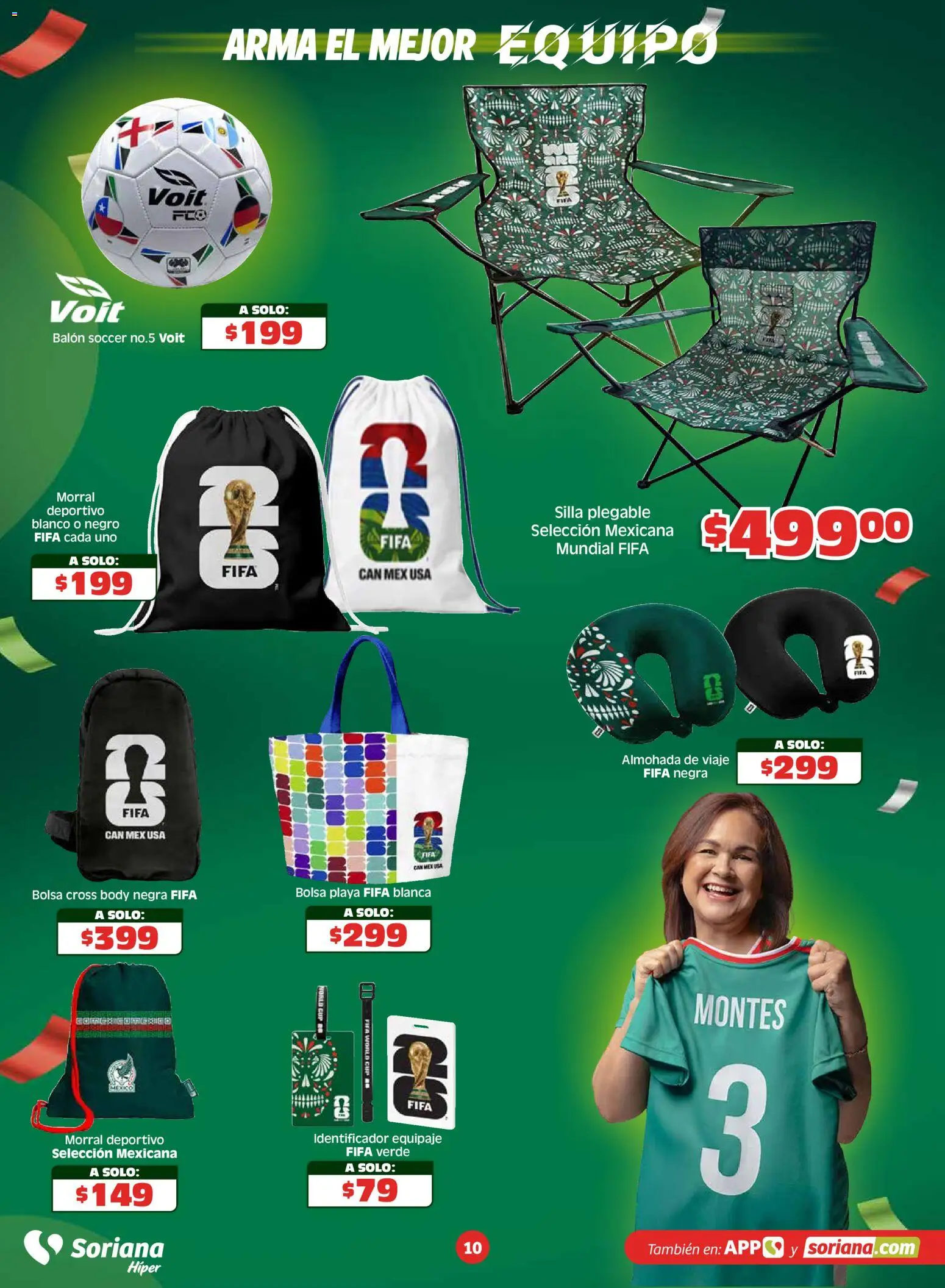 Nuevas ofertas de Soriana válidas en toda la República Mexicana desde el 26.03.2026. ¡Encuentra las mejores ofertas en Soriana En México apoyamos con todo Híper Nacional! | Página: 10 | Productos: Bolsa, Silla, Almohada, Body