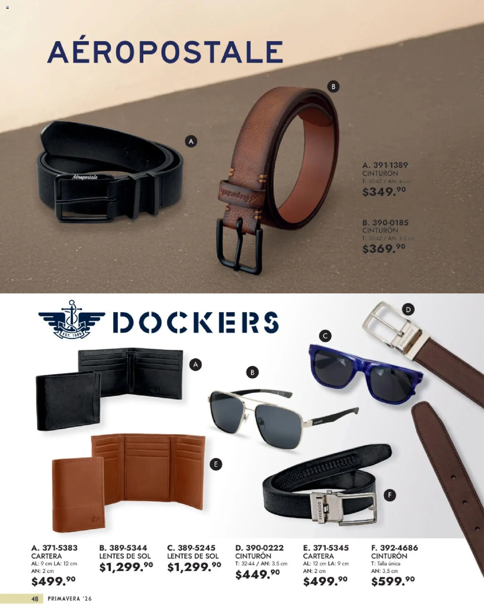 Nuevas ofertas de Andrea válidas en toda la República Mexicana desde el 25.01.2026. ¡Encuentra las mejores ofertas en Andrea catálogo Primavera! | Página: 48 | Productos: Lentes, Cinturón, Lentes de sol