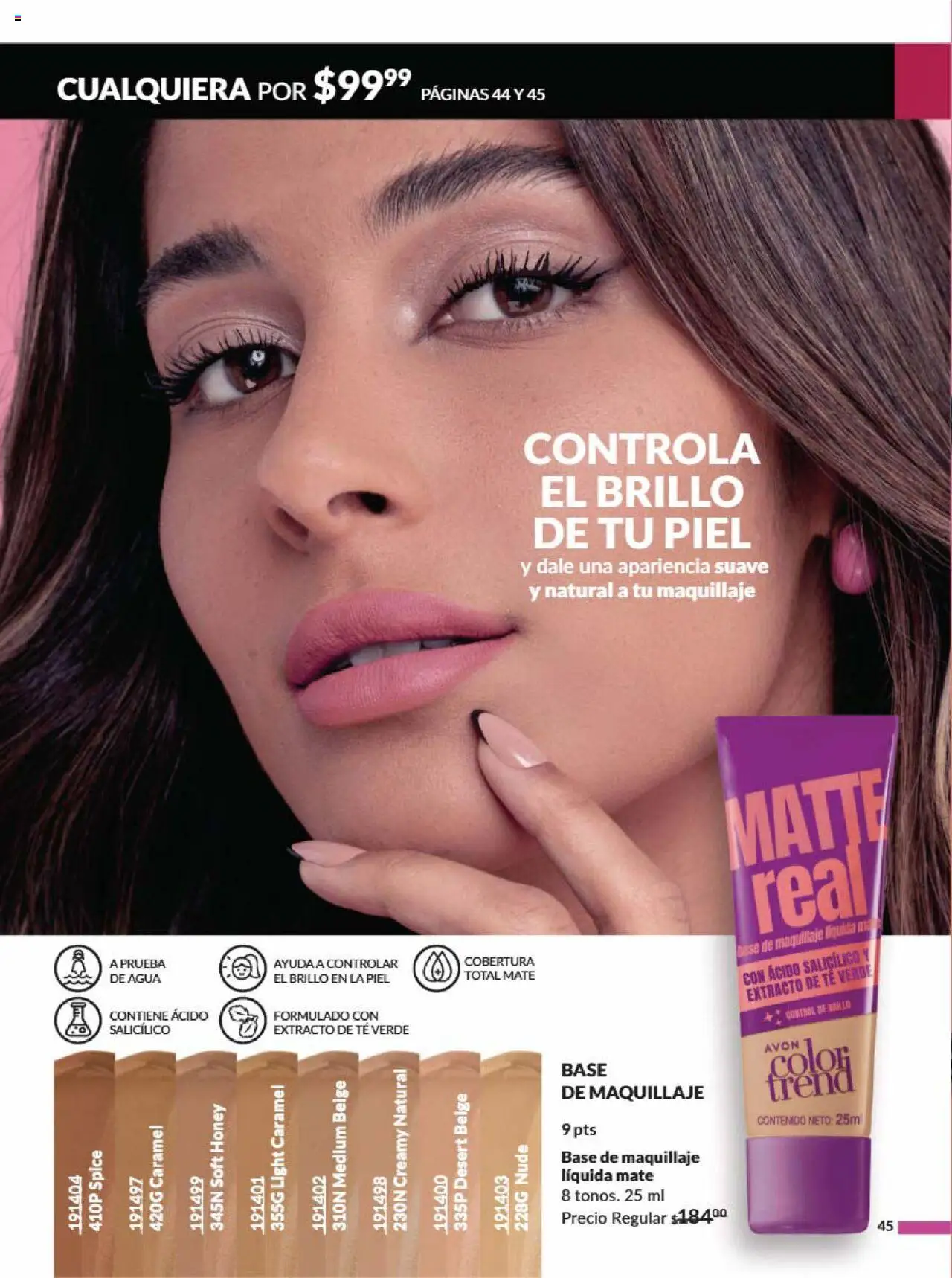 Nuevas ofertas de AVON válidas en toda la República Mexicana desde el 09.08.2025. ¡Encuentra las mejores ofertas en AVON - Campaña 13 2025! | Página: 52 | Productos: Base de maquillaje, Mate, Té, Maquillaje