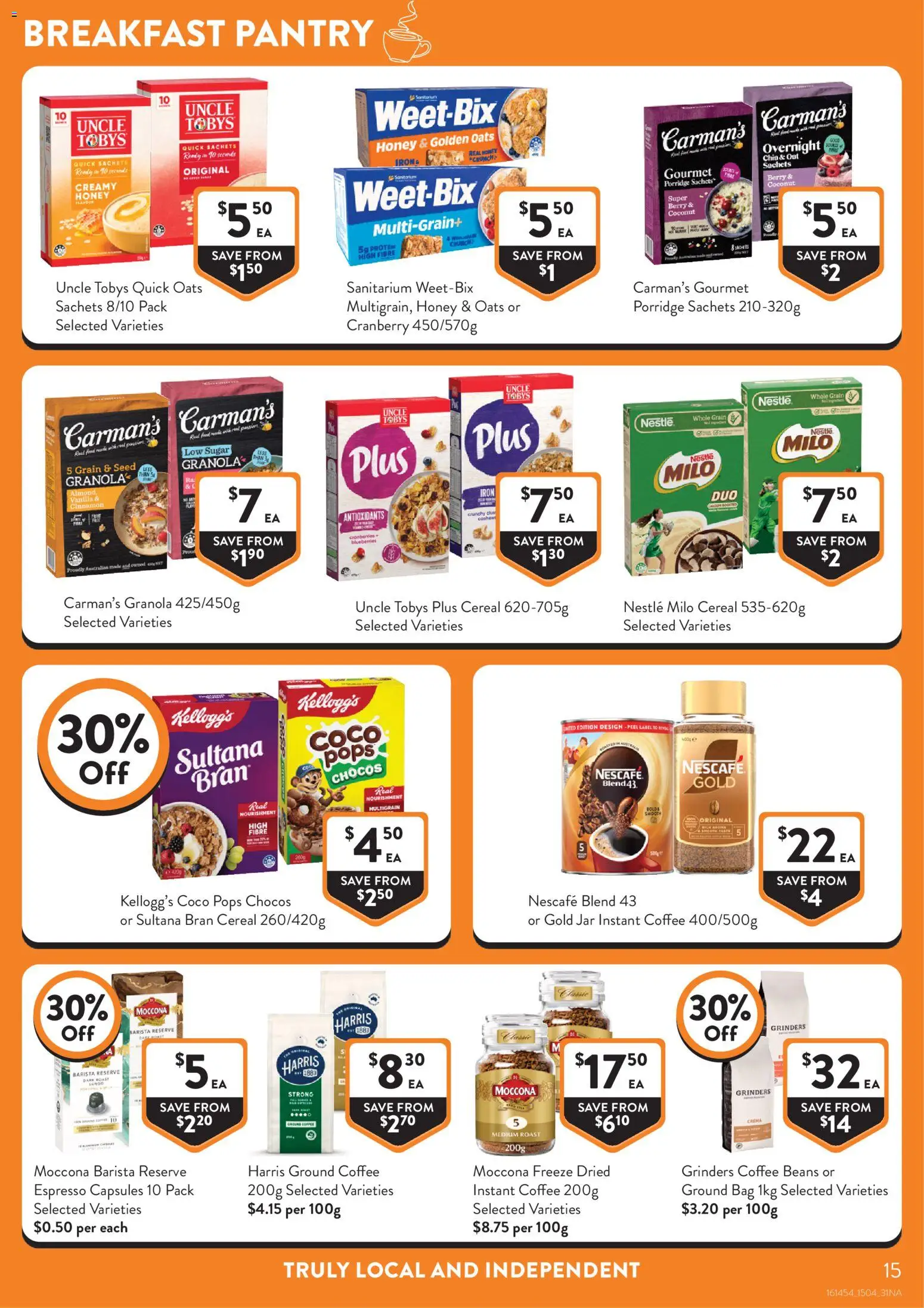 Foodworks catalogue - valid from 15.04.2026 | Page: 15 | Products: Peel, Oats, Cereal, Iron