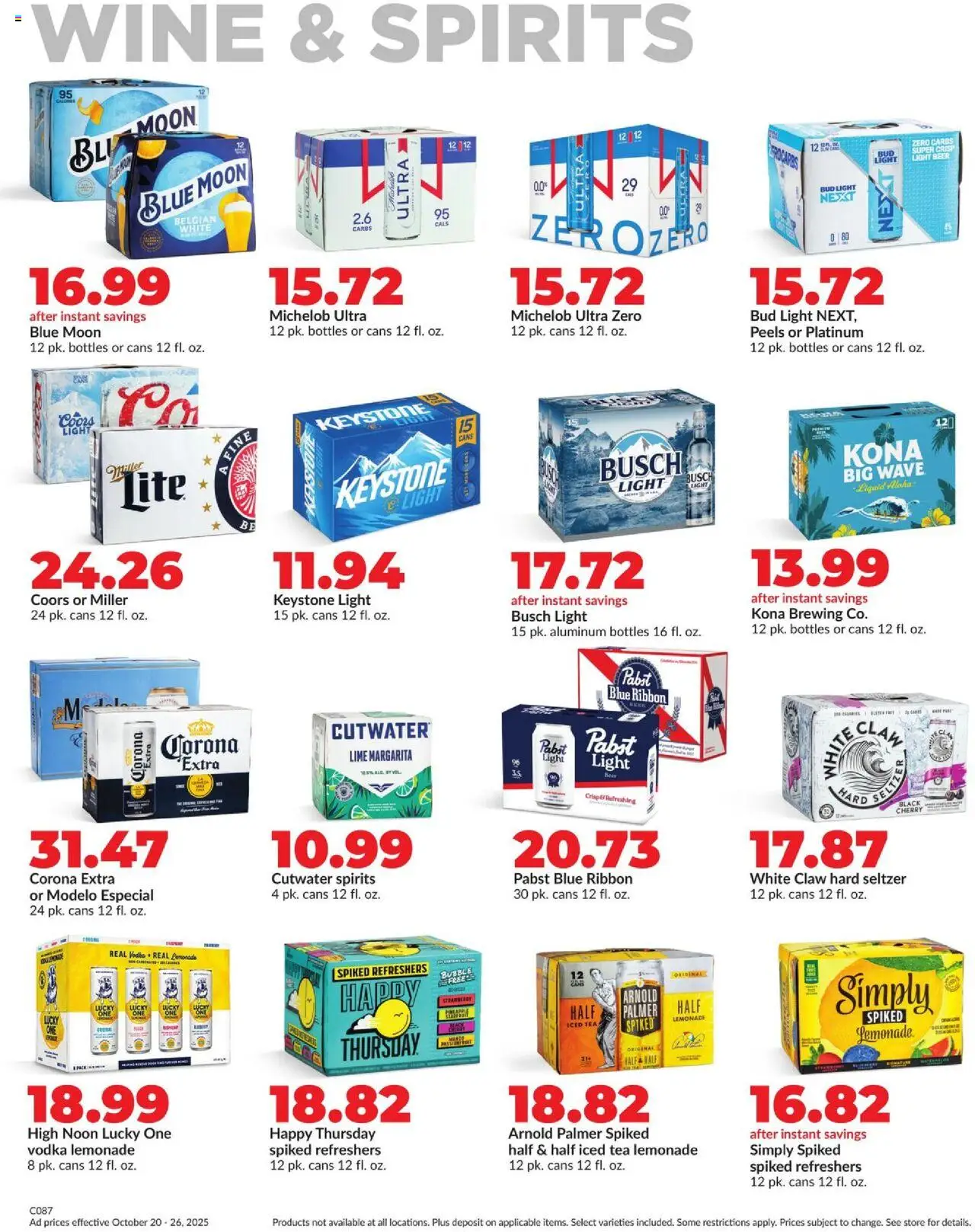 HyVee Weekly Ad - valid from 20.10.2025 | Page: 35 | Products: Wine, Beer, Tea, Lime