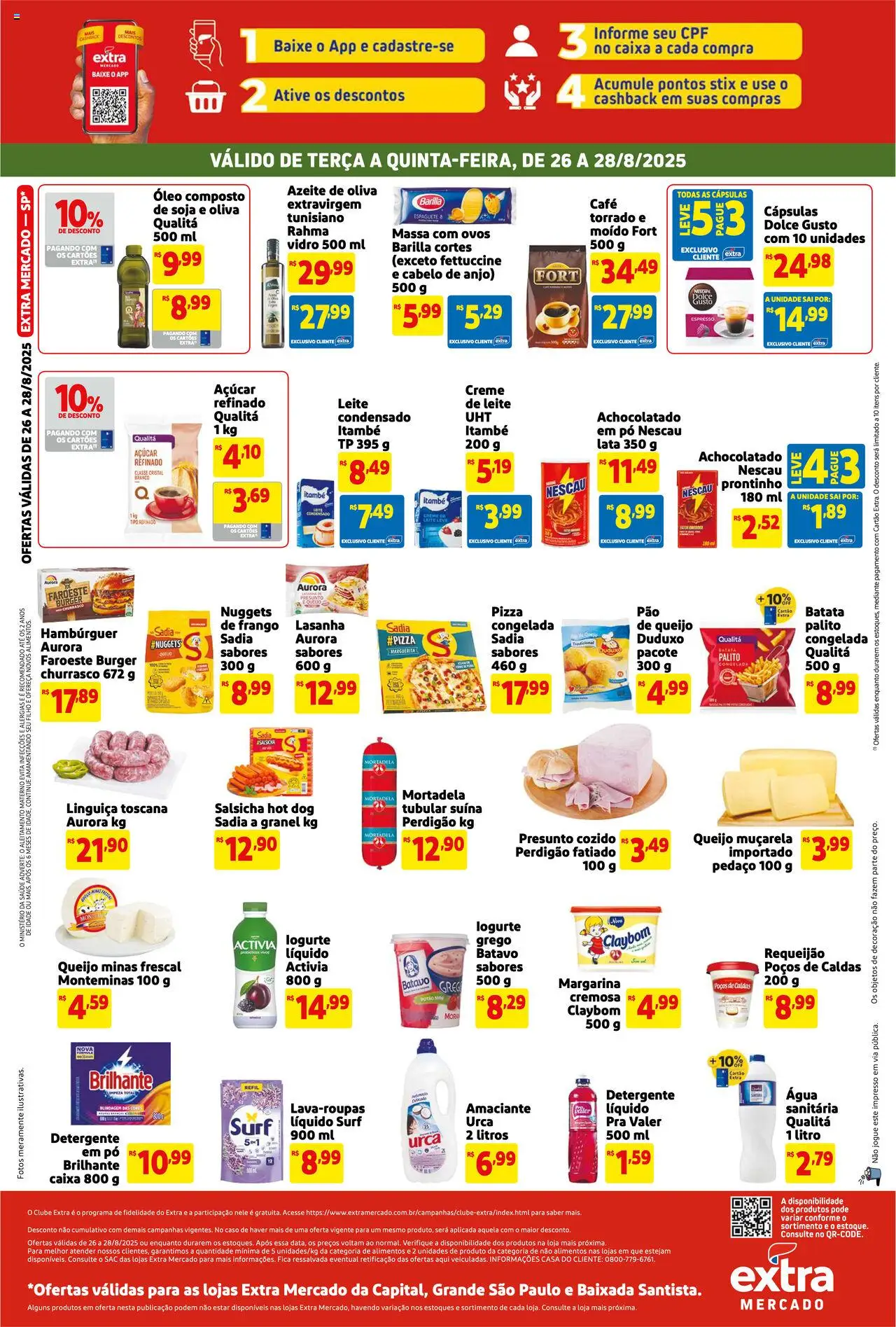 Extra Folheto - válido de 26.08.2025 | Página: 2 | Produtos: Detergente, Linguiça, Café, Margarina