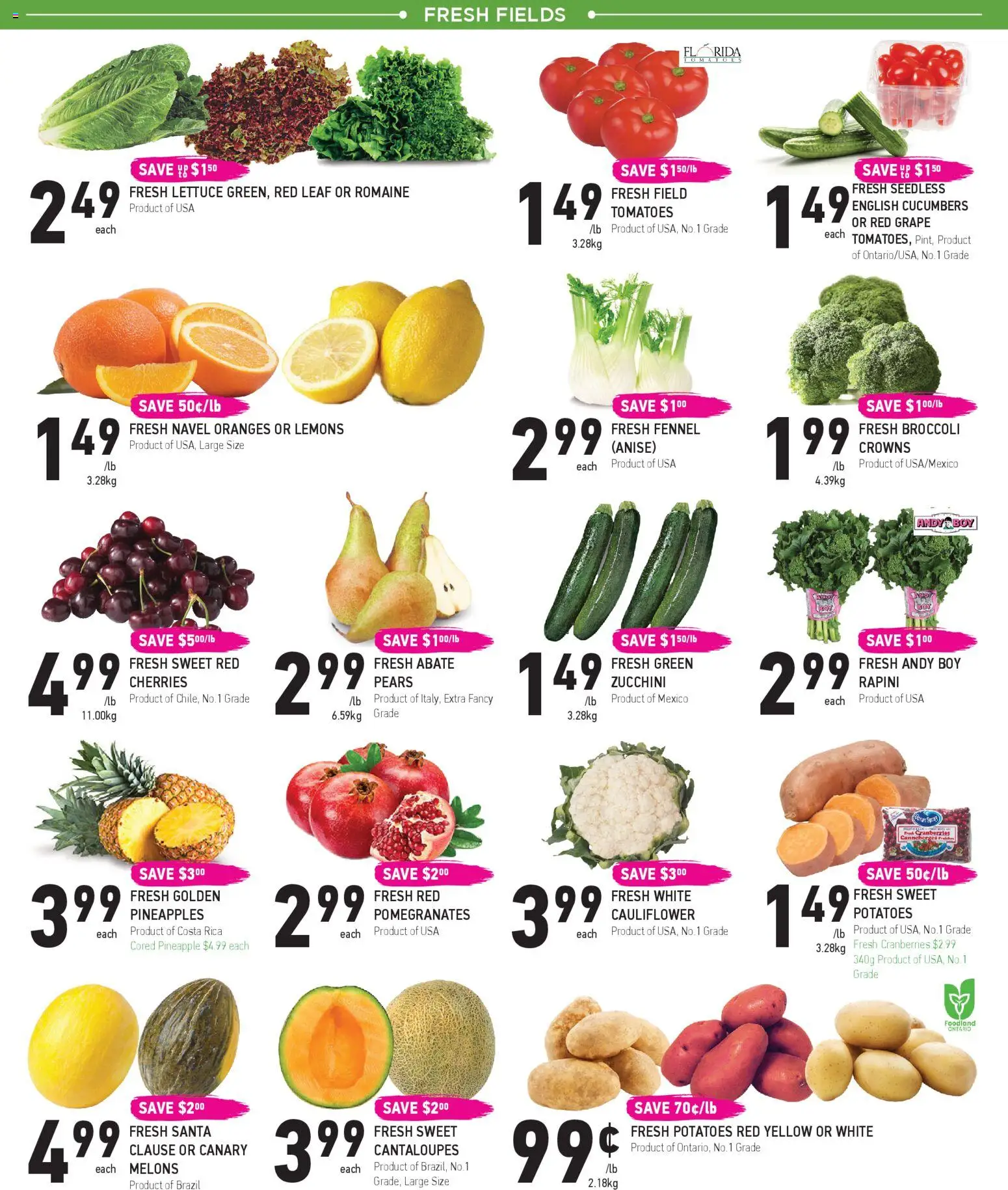 Coppas Fresh Market flyer valid from 18.12.2025 | Page: 2 | Products: Pineapple, Cucumbers, Potatoes, Tomatoes