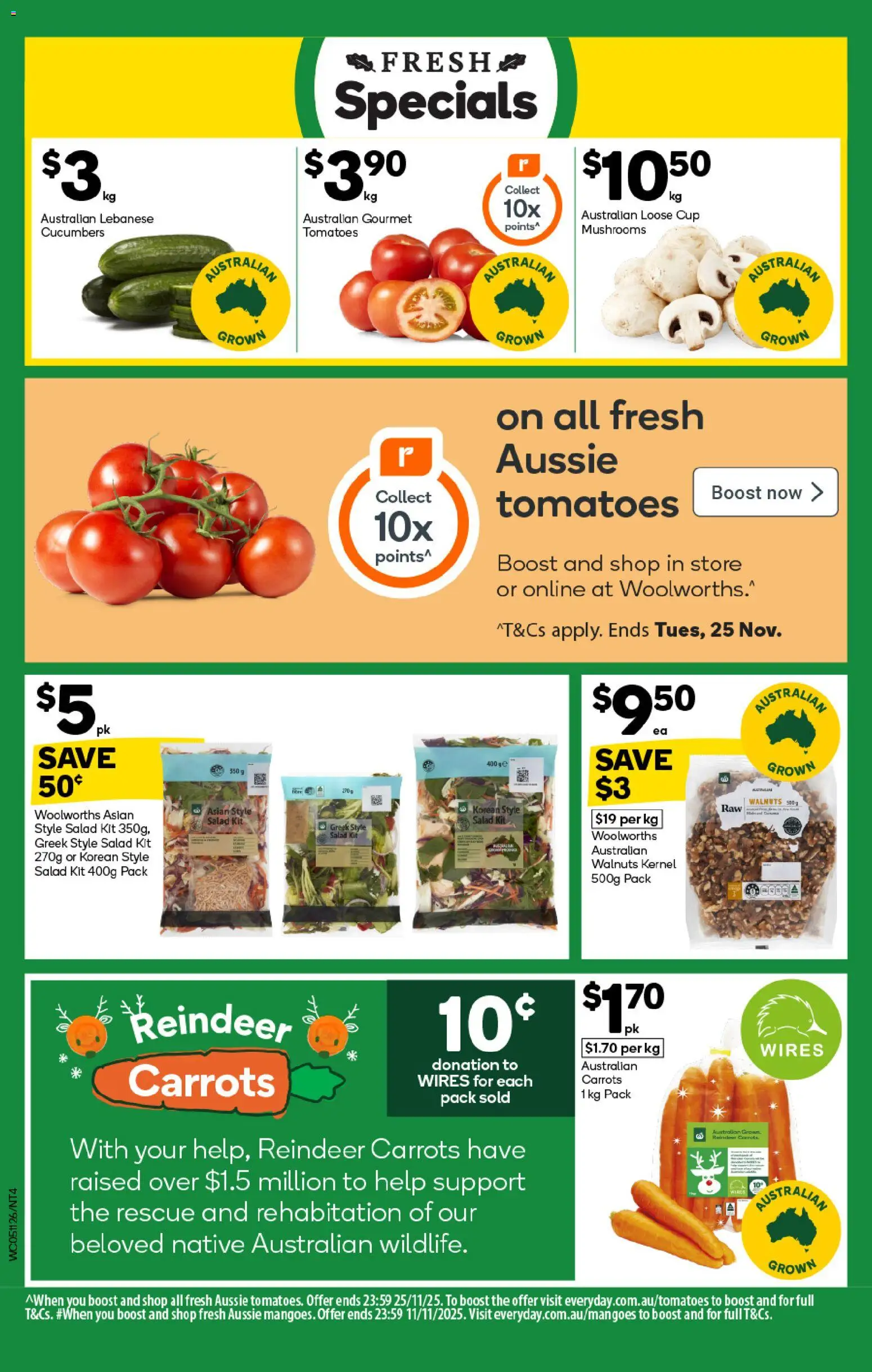 Woolworths catalogue - valid from 05.11.2025 | Page: 4 | Products: Native, Mushrooms, Carrots, Salad