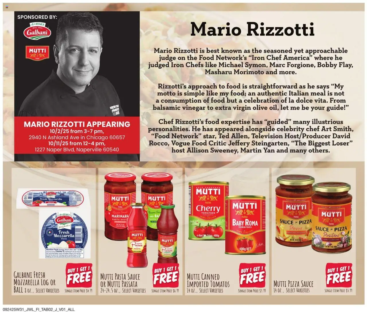 Jewel Osco Specialty Publication - valid from 24.09.2025 | Page: 2 | Products: Vinegar, Cheese, Pasta, Garlic