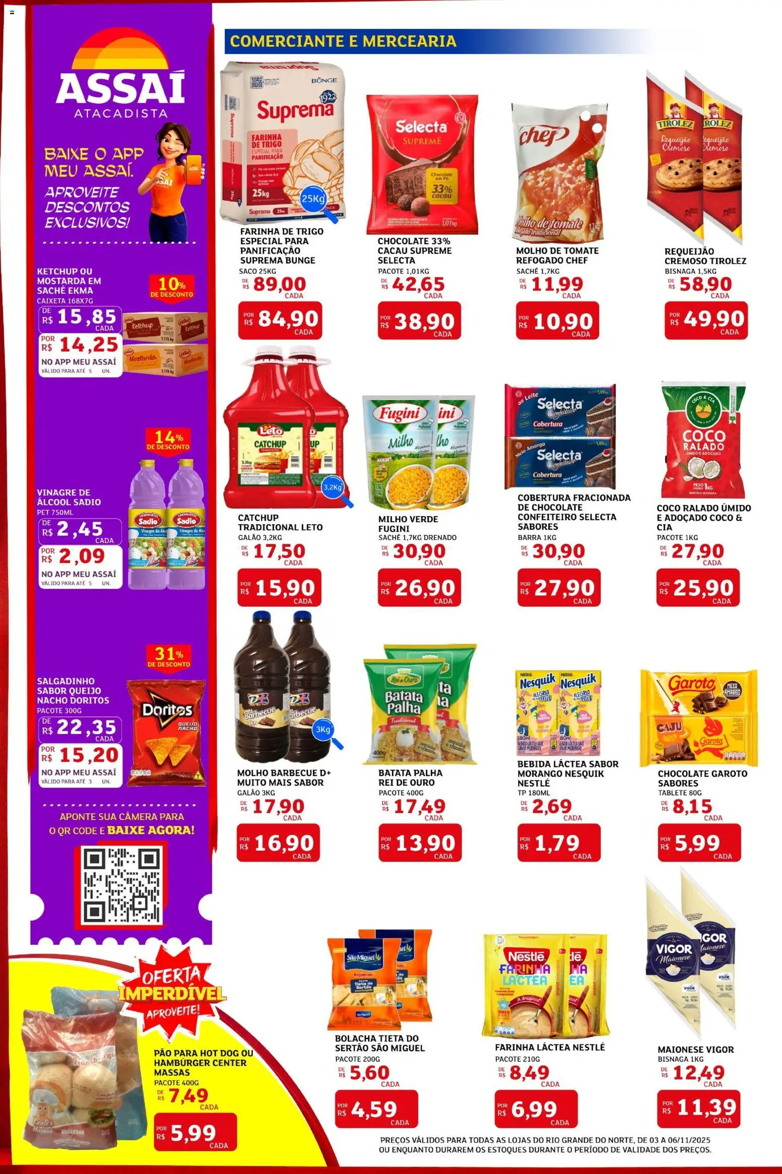 Assaí Atacadista Folheto - válido de 03.11.2025 | Página: 2 | Produtos: Caju, Coco, Farinha de trigo, Chocolate