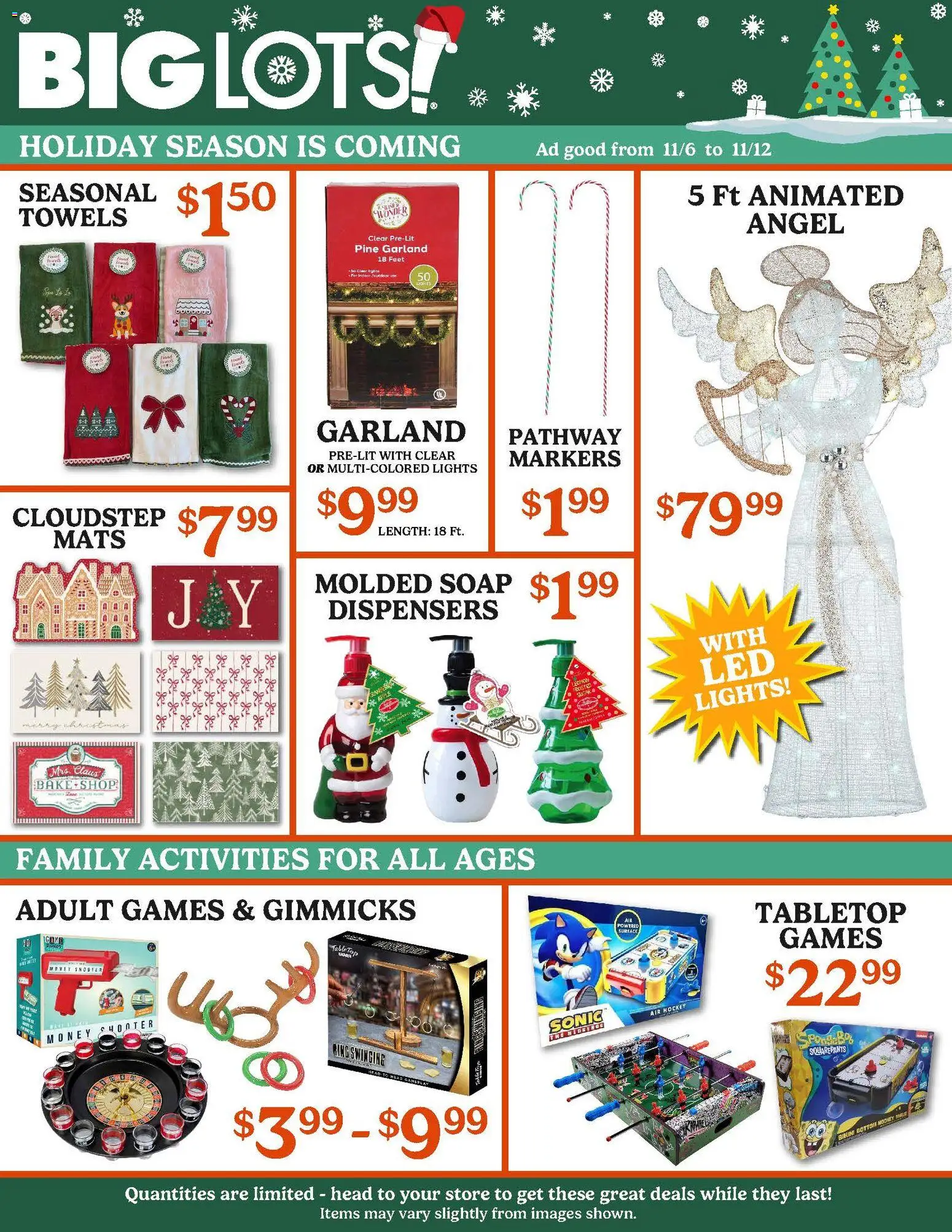 Big Lots Weekly Ad - valid from 06.11.2025 | Page: 1 | Products: Table, Ring, Soap