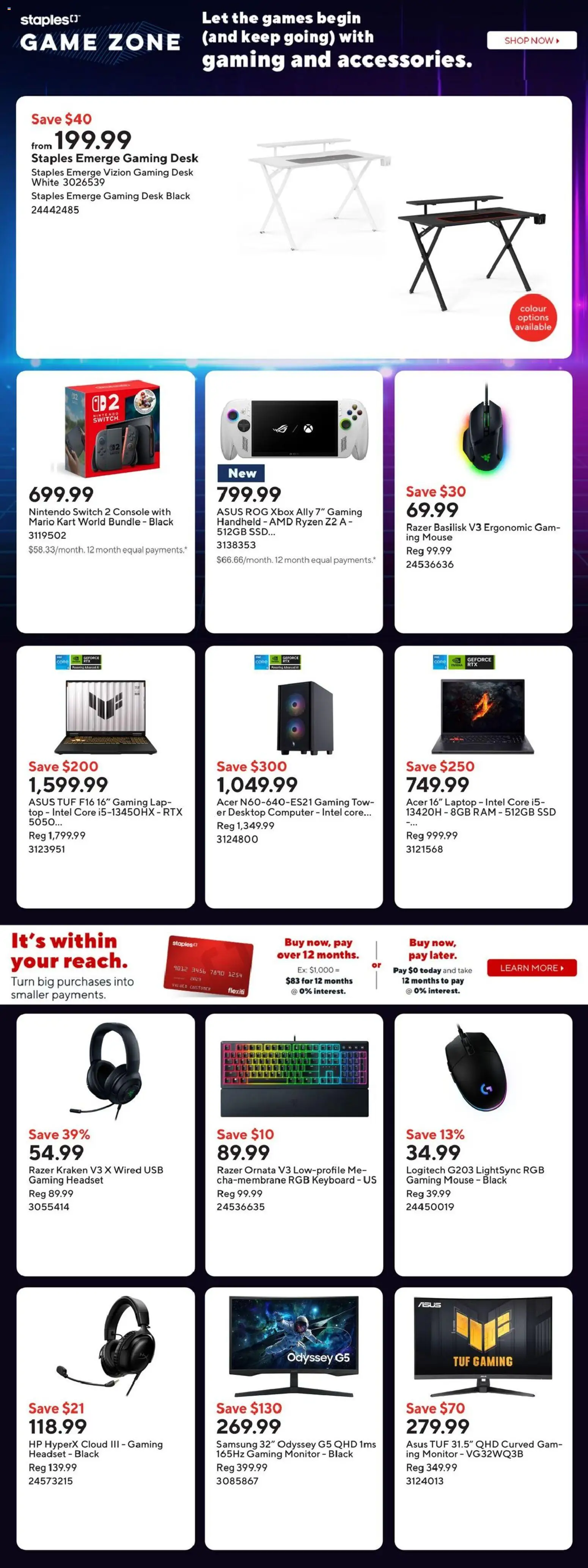 Staples flyer valid from 20.02.2026 | Page: 8 | Products: Monitor, Computer, Mouse, Xbox