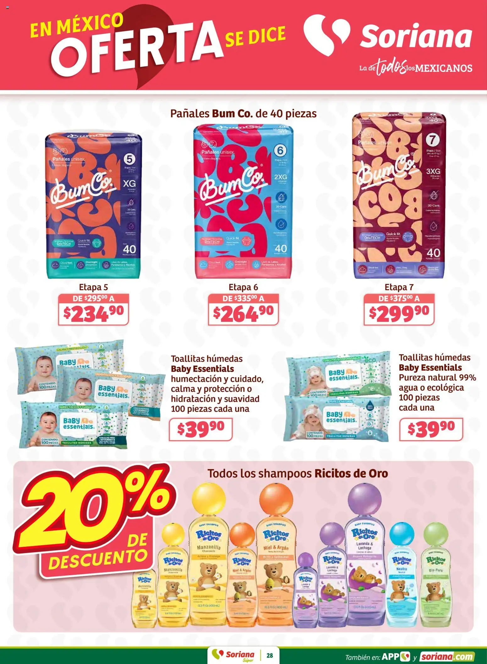 Nuevas ofertas de Soriana válidas en toda la República Mexicana desde el 15.01.2026. ¡Encuentra las mejores ofertas en Soriana - Preciazazaso Súper: Frontera Chih, Coah, Tamaulipas! | Página: 28 | Productos: Agua, Toallitas húmedas, Lechuga, Pañales