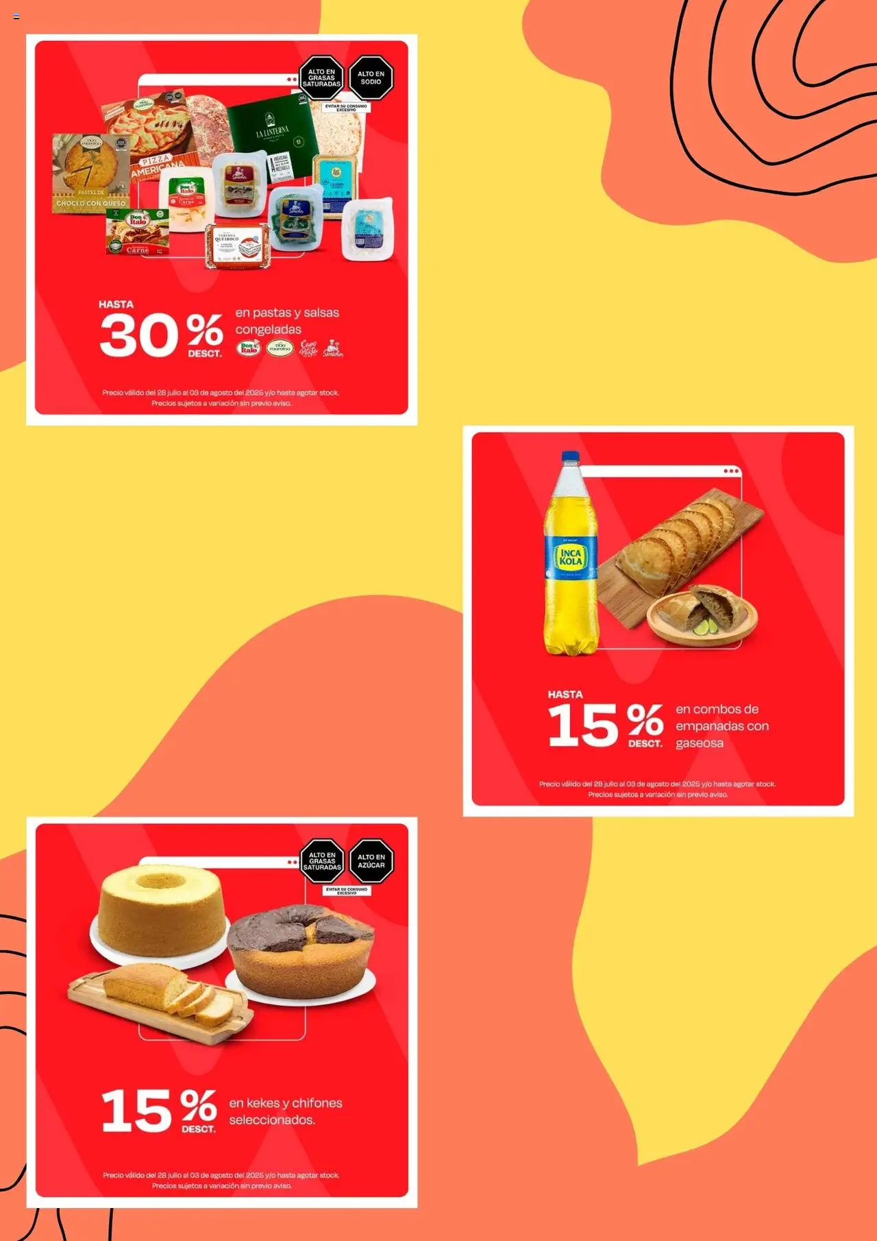 Catálogo Wong válido desde 28.07.2025 | Página: 4 | Productos: Queso, Pizza