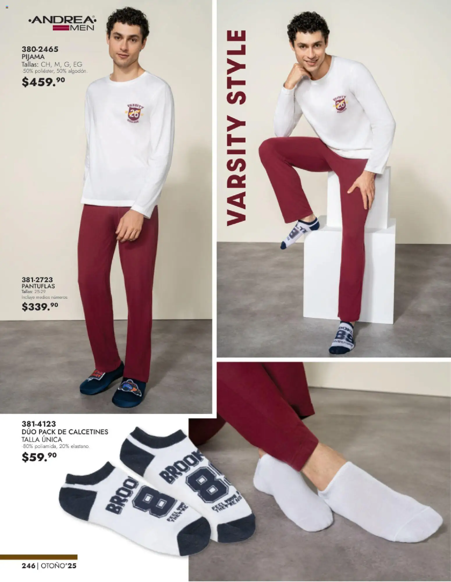 Nuevas ofertas de Andrea válidas en toda la República Mexicana desde el 26.11.2025. ¡Encuentra las mejores ofertas en Andrea catálogo Vestir Caballero otoño! | Página: 84 | Productos: Pijama, Pantuflas