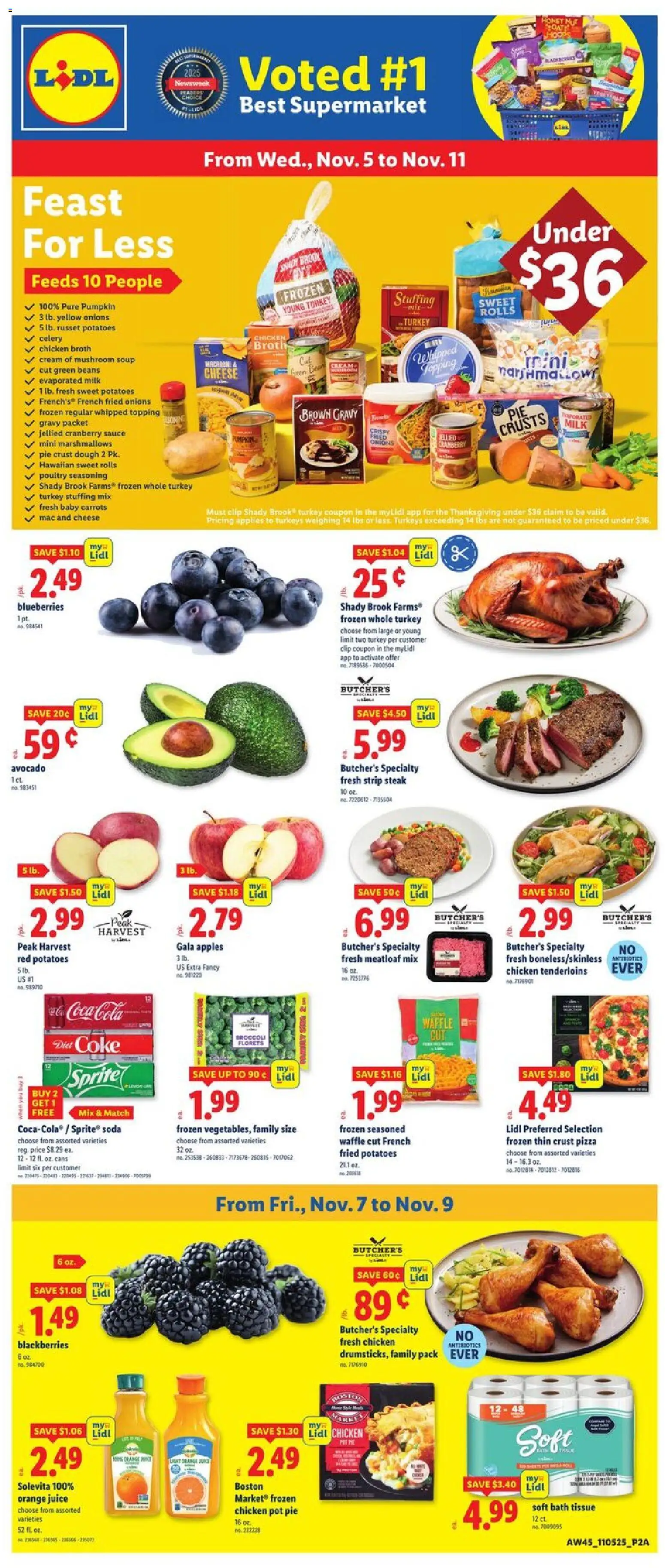 Lidl Weekly Ad - NY - valid from 05.11.2025 | Page: 1 | Products: Juice, Apples, Blueberries, Poultry