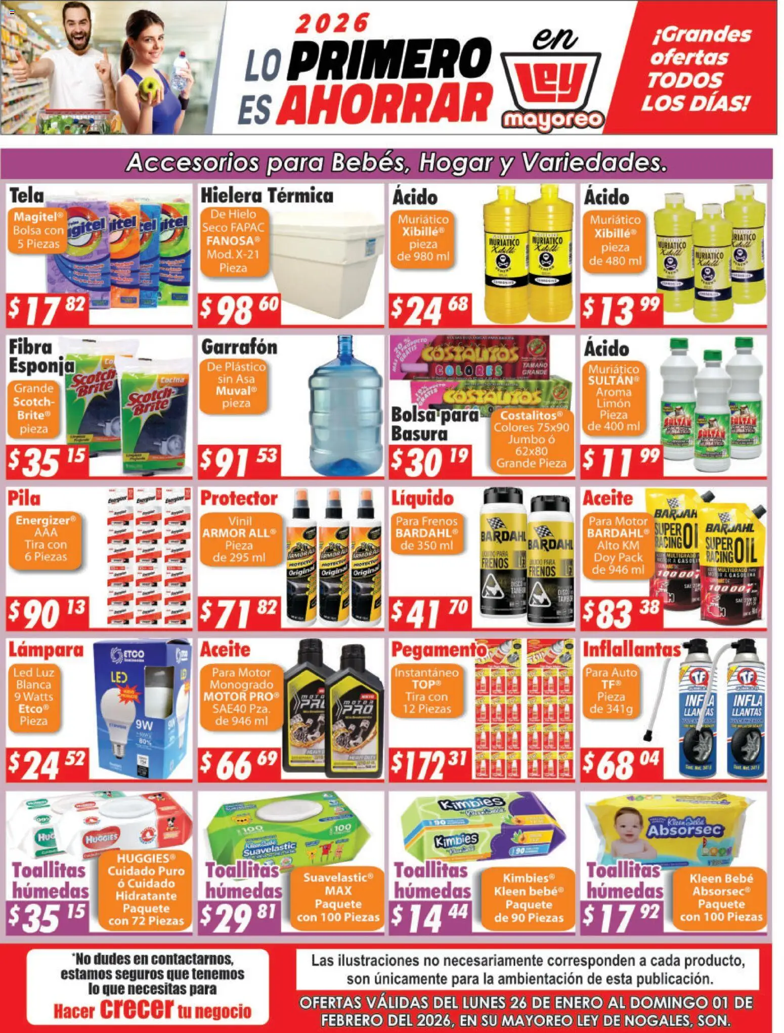 Nuevas ofertas de Casa Ley válidas en toda la República Mexicana desde el 26.01.2026. ¡Encuentra las mejores ofertas en Casa Ley folleto Nogales! | Página: 1 | Productos: Esponja, Limón, Aceite, Pila