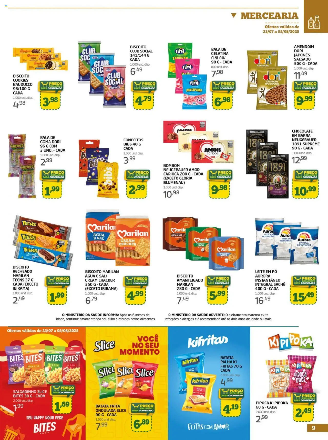 Cooper Folheto - válido de 23.07.2025 | Página: 9 | Produtos: Biscoito, Leite, Biscoito recheado, Gelatina