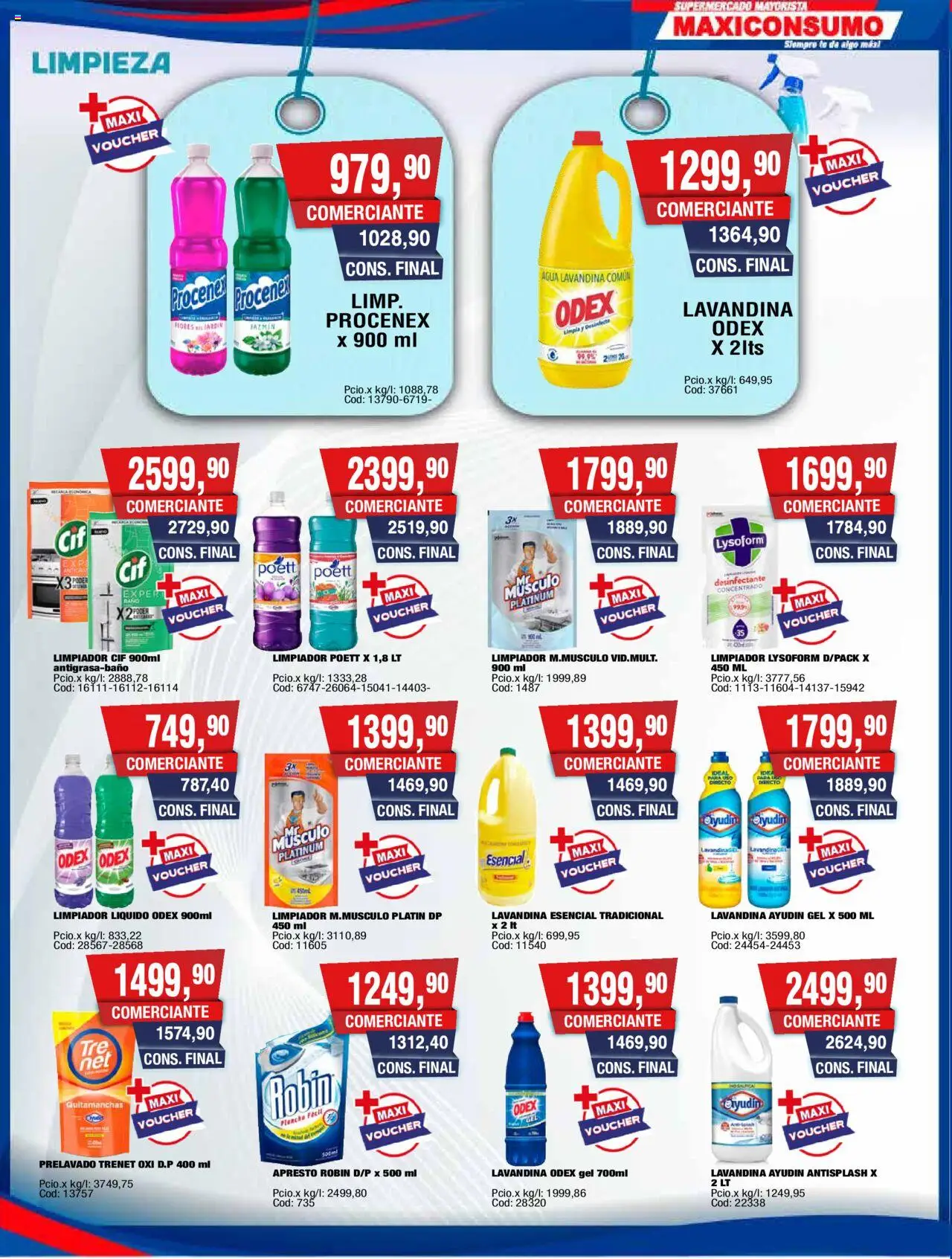 Maxiconsumo ofertas │ válido desde el 29.09.2025 | Página: 20 | Productos: Quitamanchas, Agua, Té, Limpiador