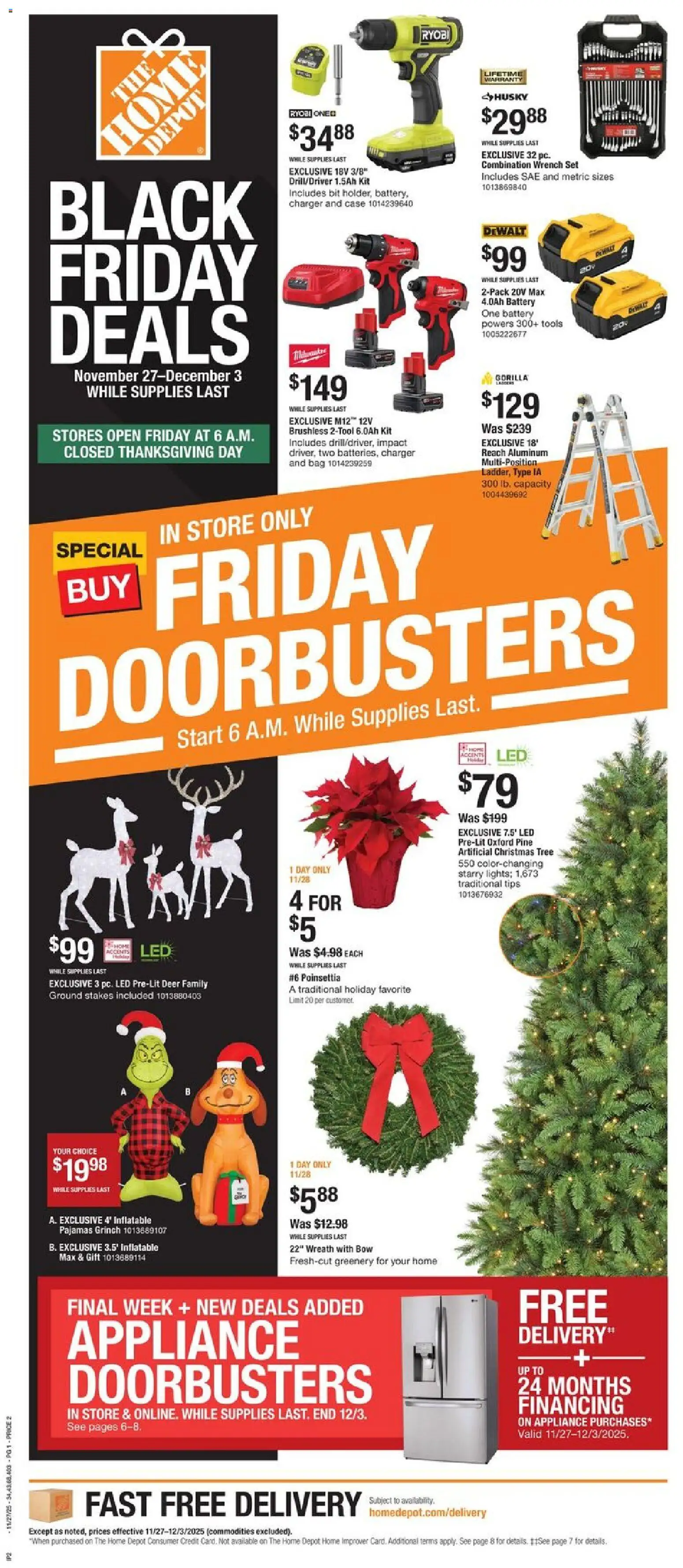 Home Depot Local Ad - PA - valid from 27.11.2025 | Page: 1 | Products: Wrench, Bow, Charger, Bag