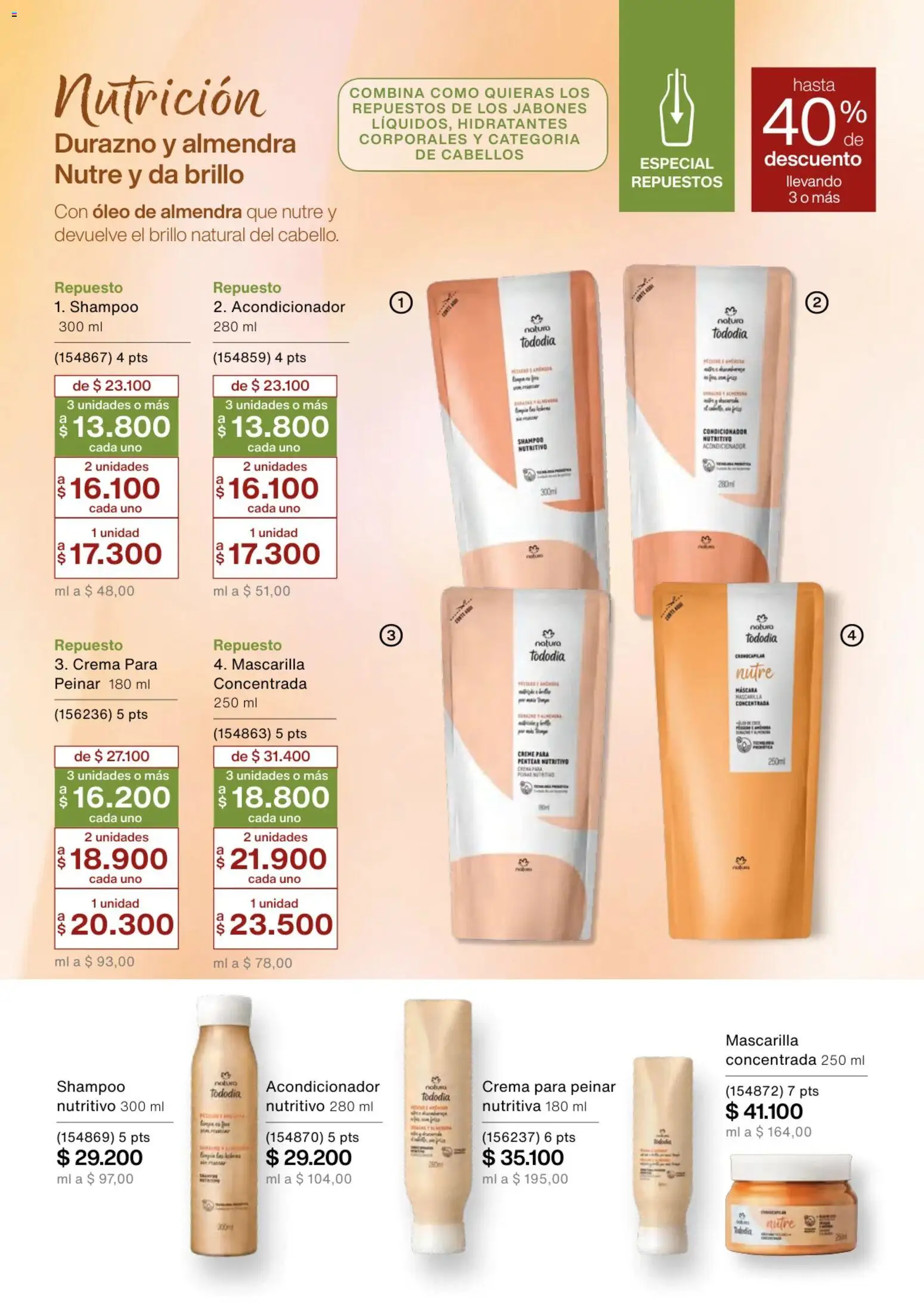 Natura revista - valida desde el 02.01.2026 | Página: 133 | Productos: Almendra, Shampoo, Brillo, Durazno