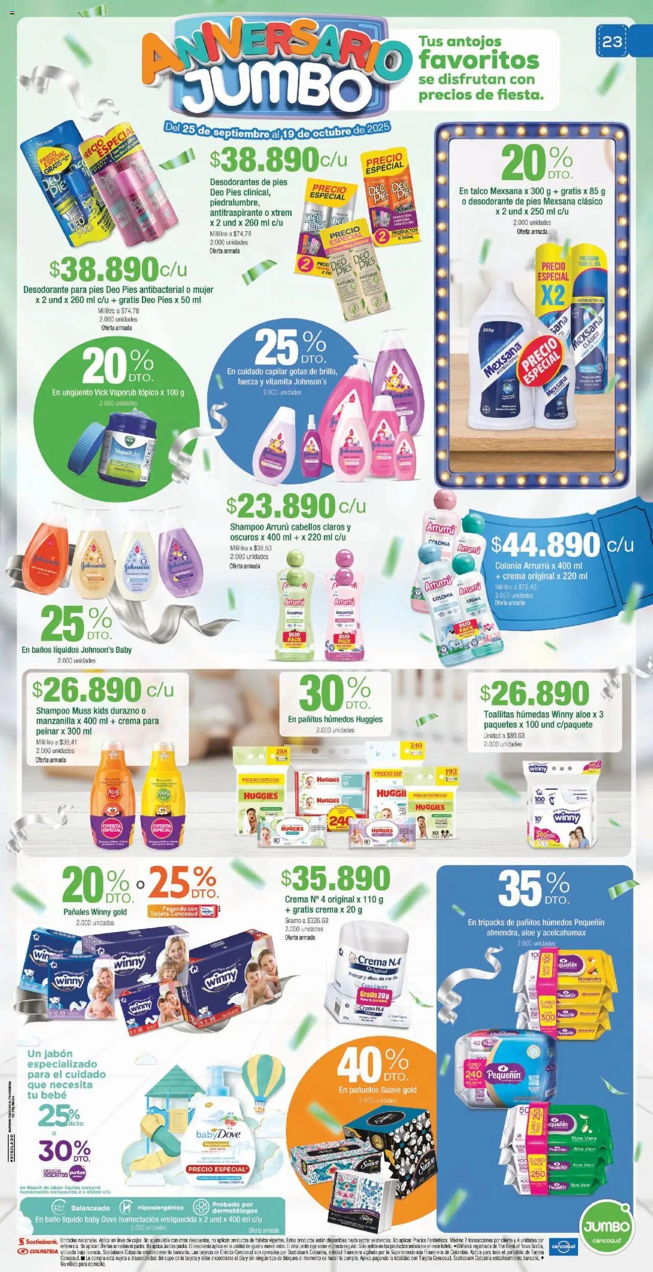 Jumbo revista - valida desde el 25.09.2025 | Página: 23 | Productos: Almendra, Shampoo, Sobre, Loción tonificante