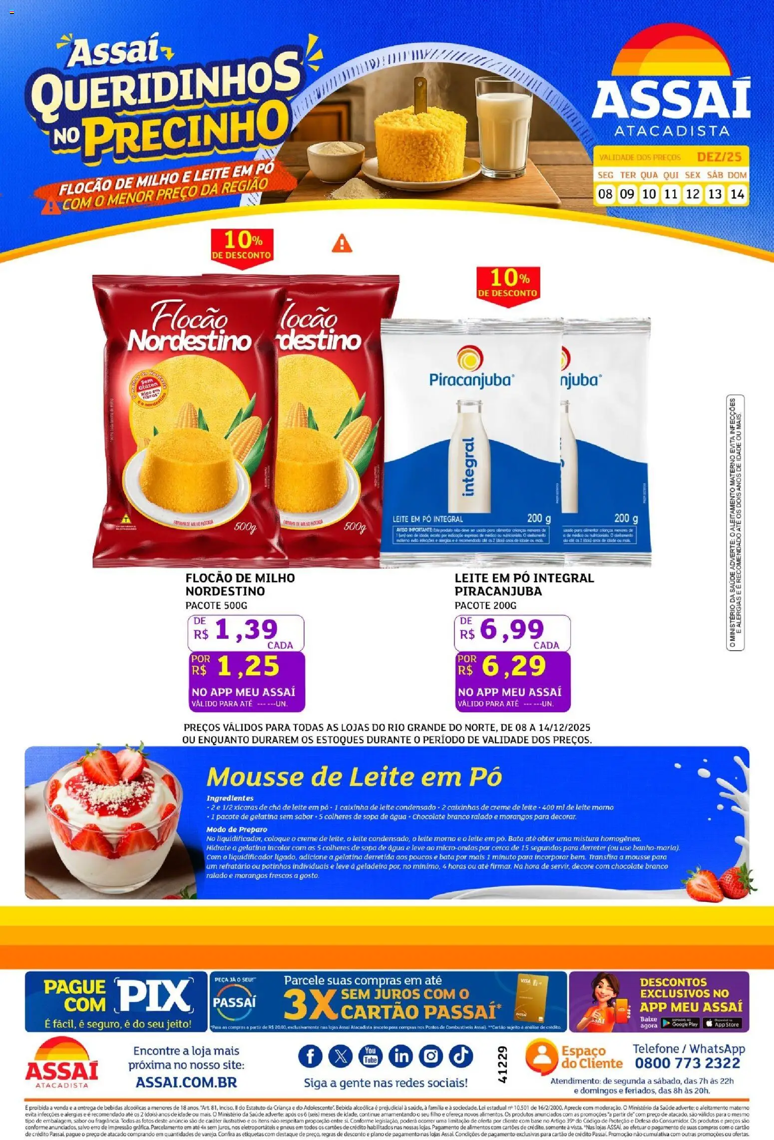 Assaí Atacadista Folheto - válido de 08.12.2025 | Página: 1 | Produtos: Pó, Liquidificador, Pneus, Leite condensado