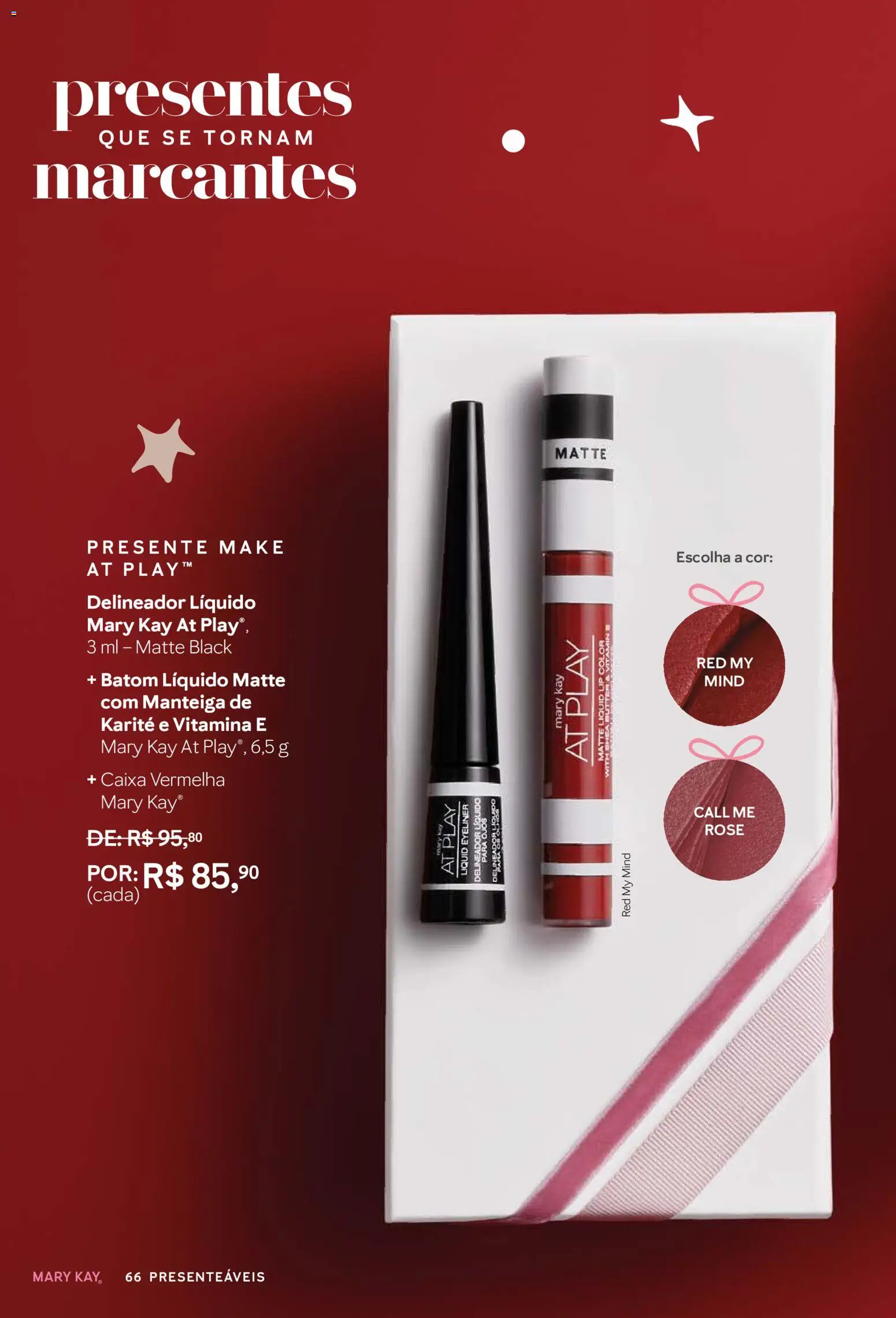 Mary Kay Folheto - válido de 01.11.2025 | Página: 66 | Produtos: Delineador, Batom, Caixa, Manteiga