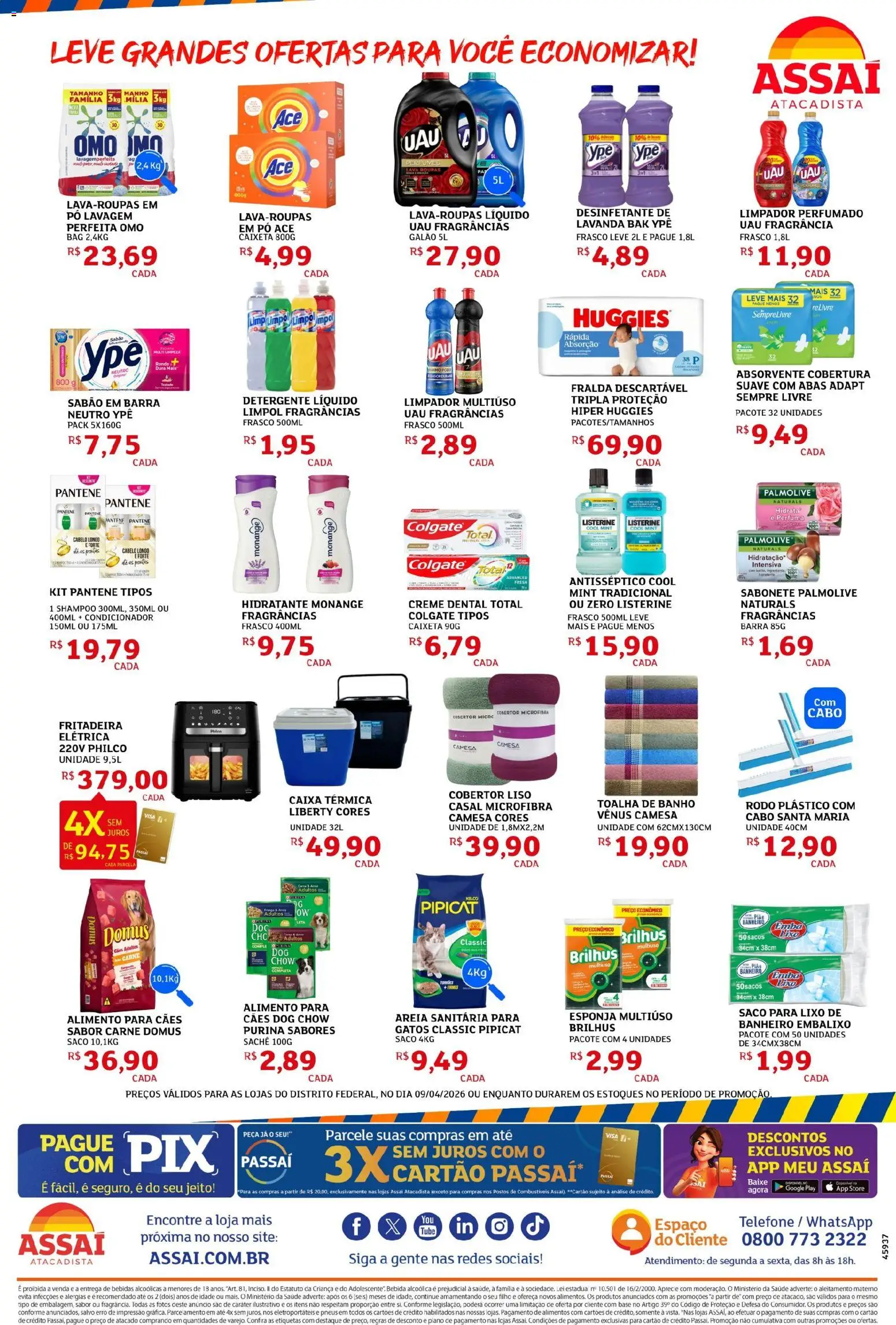 Assaí Atacadista Folheto - válido de 09.04.2026 | Página: 4 | Produtos: Saco para lixo, Caixa térmica, Caixa, Toalha de banho