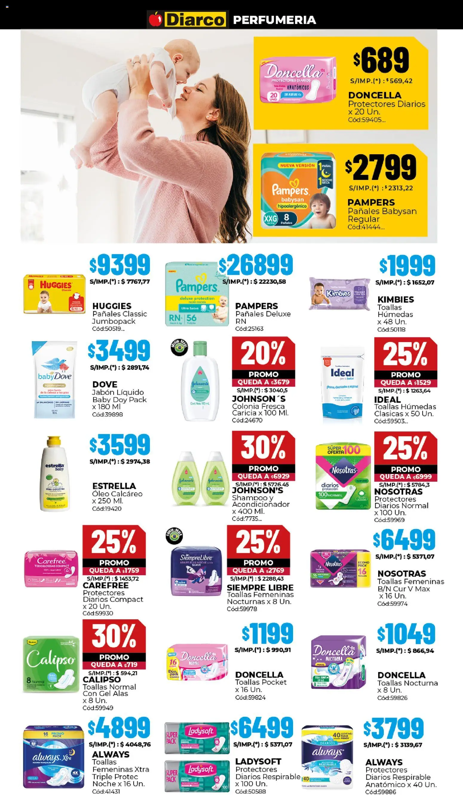 Diarco ofertas │ válido desde el 19.01.2026 | Página: 12 | Productos: Acondicionador, Jabón, Pañales, Protectores diarios