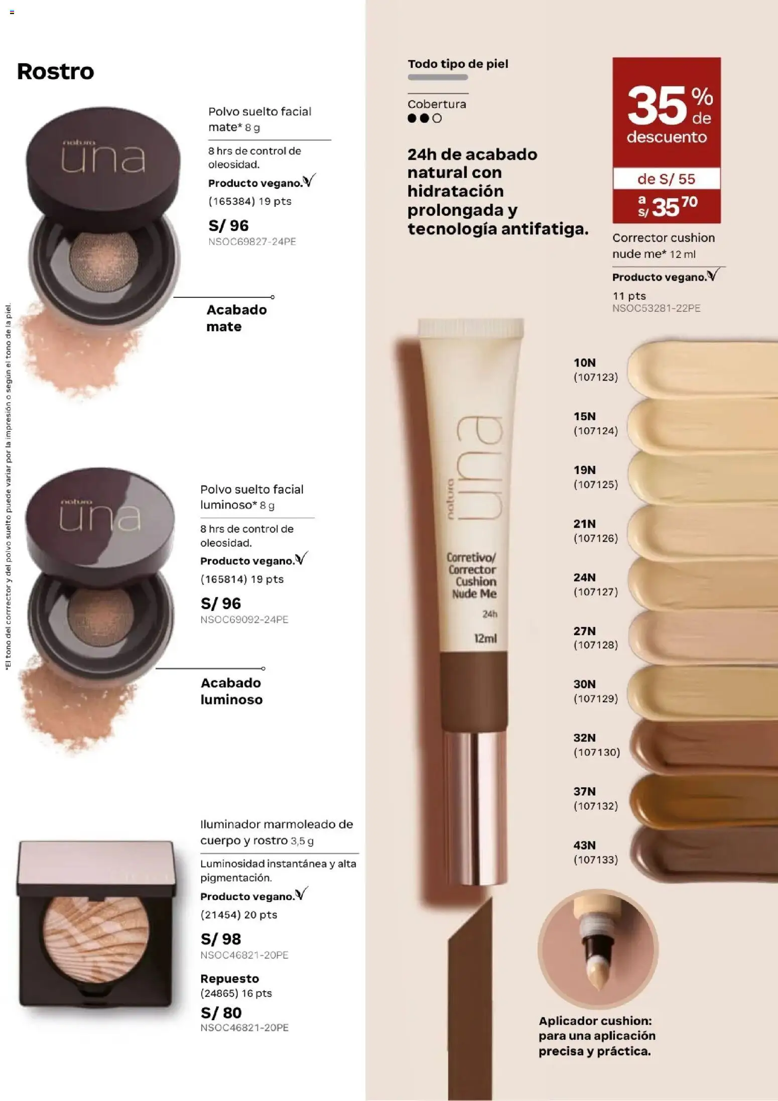 Catálogo Natura válido desde 31.03.2026 | Página: 68 | Productos: Corrector, Polvo