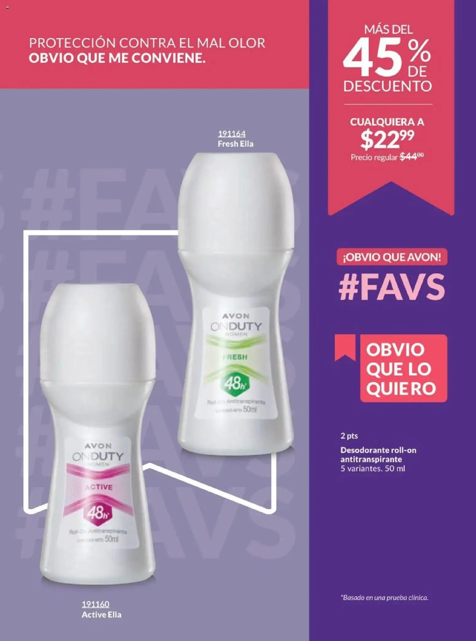 Nuevas ofertas de AVON válidas en toda la República Mexicana desde el 20.12.2025. ¡Encuentra las mejores ofertas en AVON campaña 1 2026! | Página: 204 | Productos: Desodorante, Antitranspirante