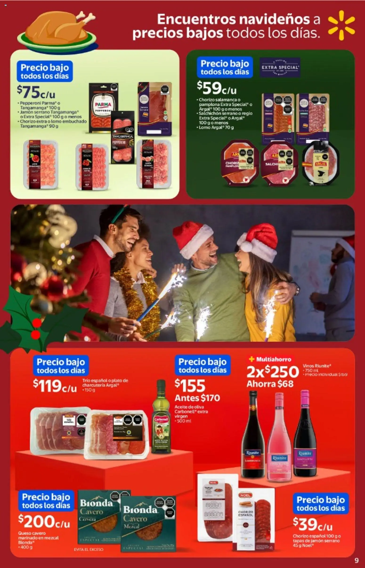 Nuevas ofertas de Walmart válidas en toda la República Mexicana desde el 03.12.2025. ¡Encuentra las mejores ofertas en Walmart catálogo La cena más esperada a precios bajos! | Página: 9 | Productos: Aceite de oliva, Queso, Aceite, Cerveza