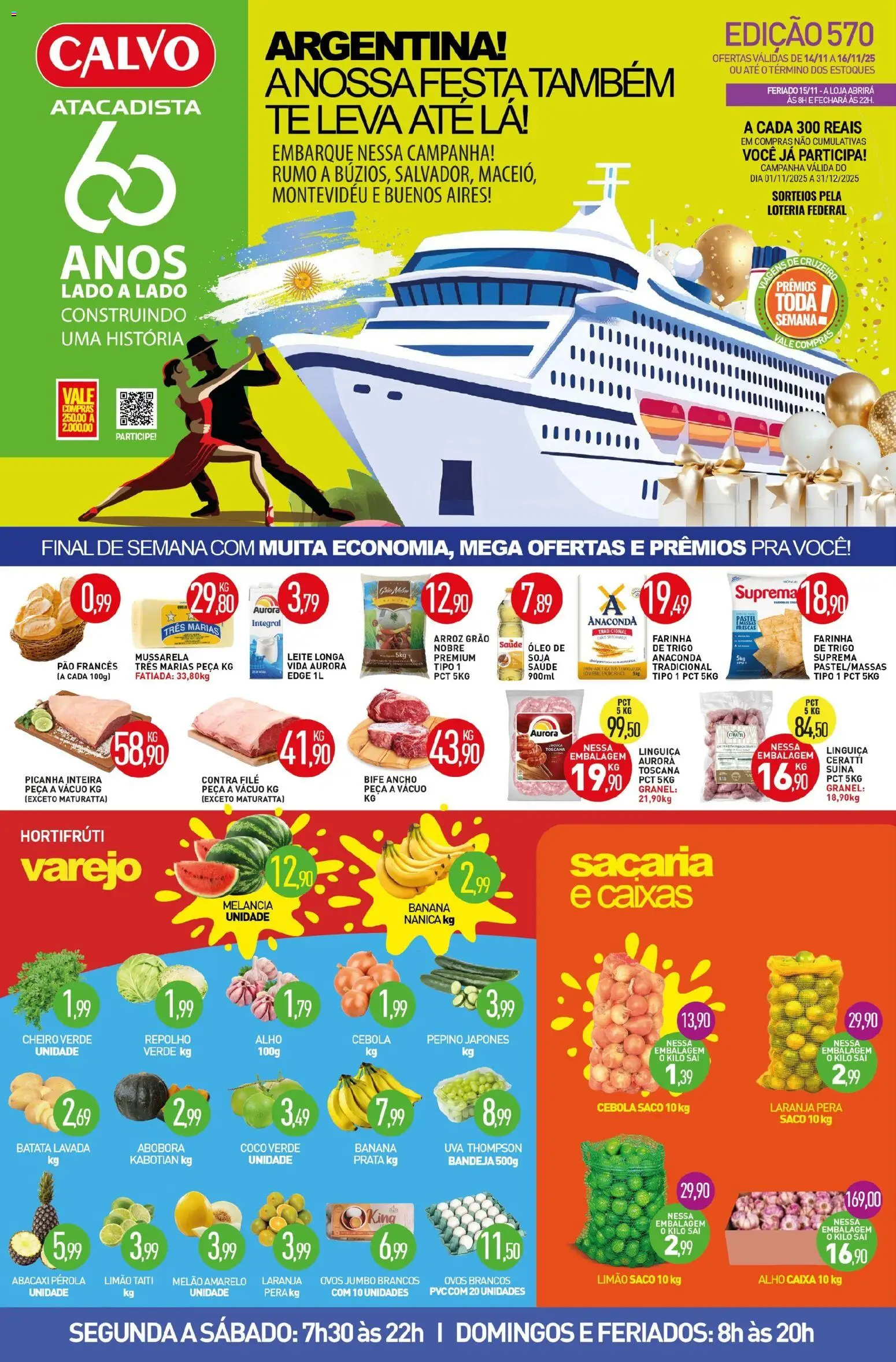 Calvo Atacadista Folheto - válido de 14.11.2025 | Página: 1 | Produtos: Ovos, Arroz, Batata, Mussarela