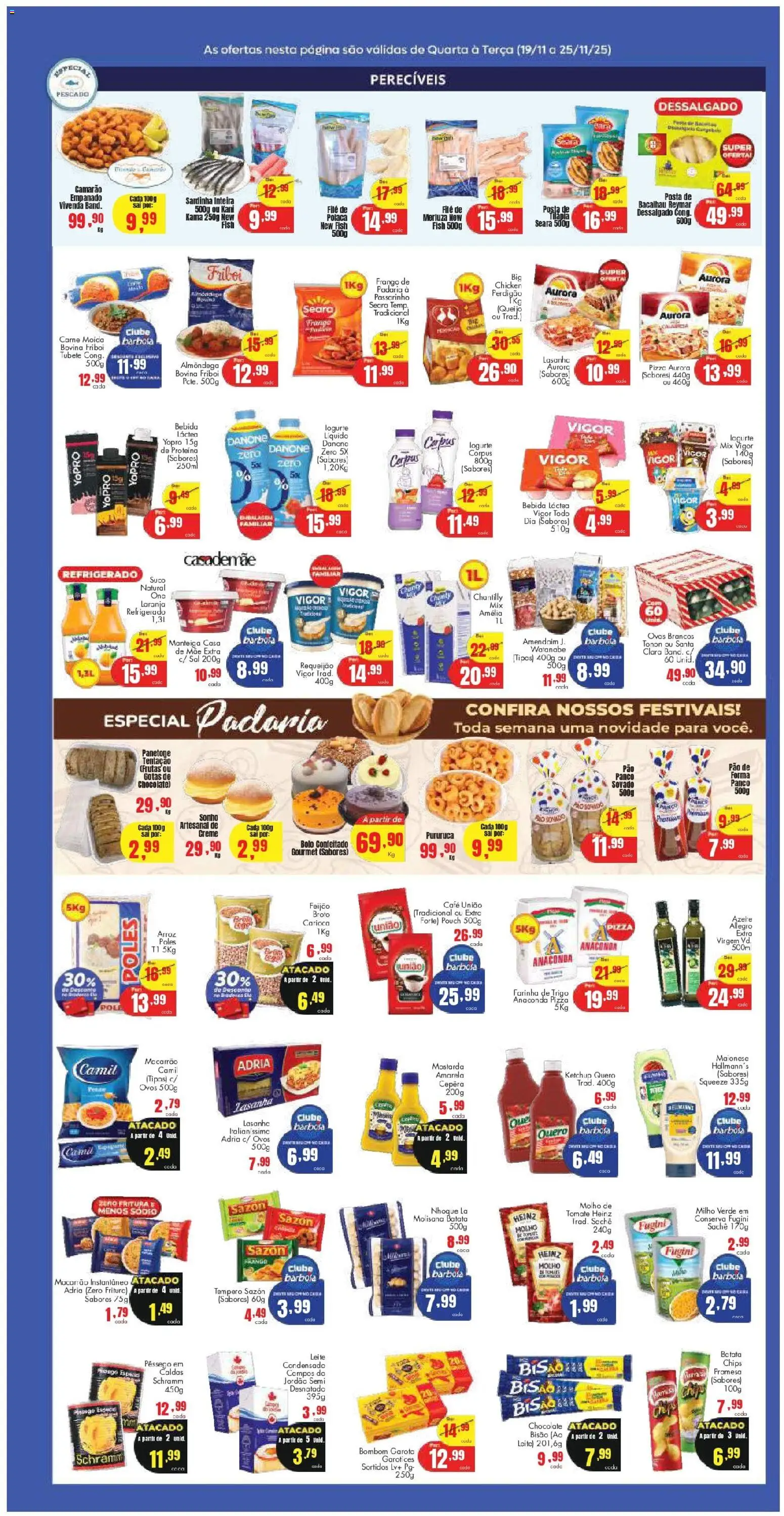 Barbosa Supermercados Folheto - válido de 19.11.2025 | Página: 3 | Produtos: Leite, Queijo, Suco, Creme