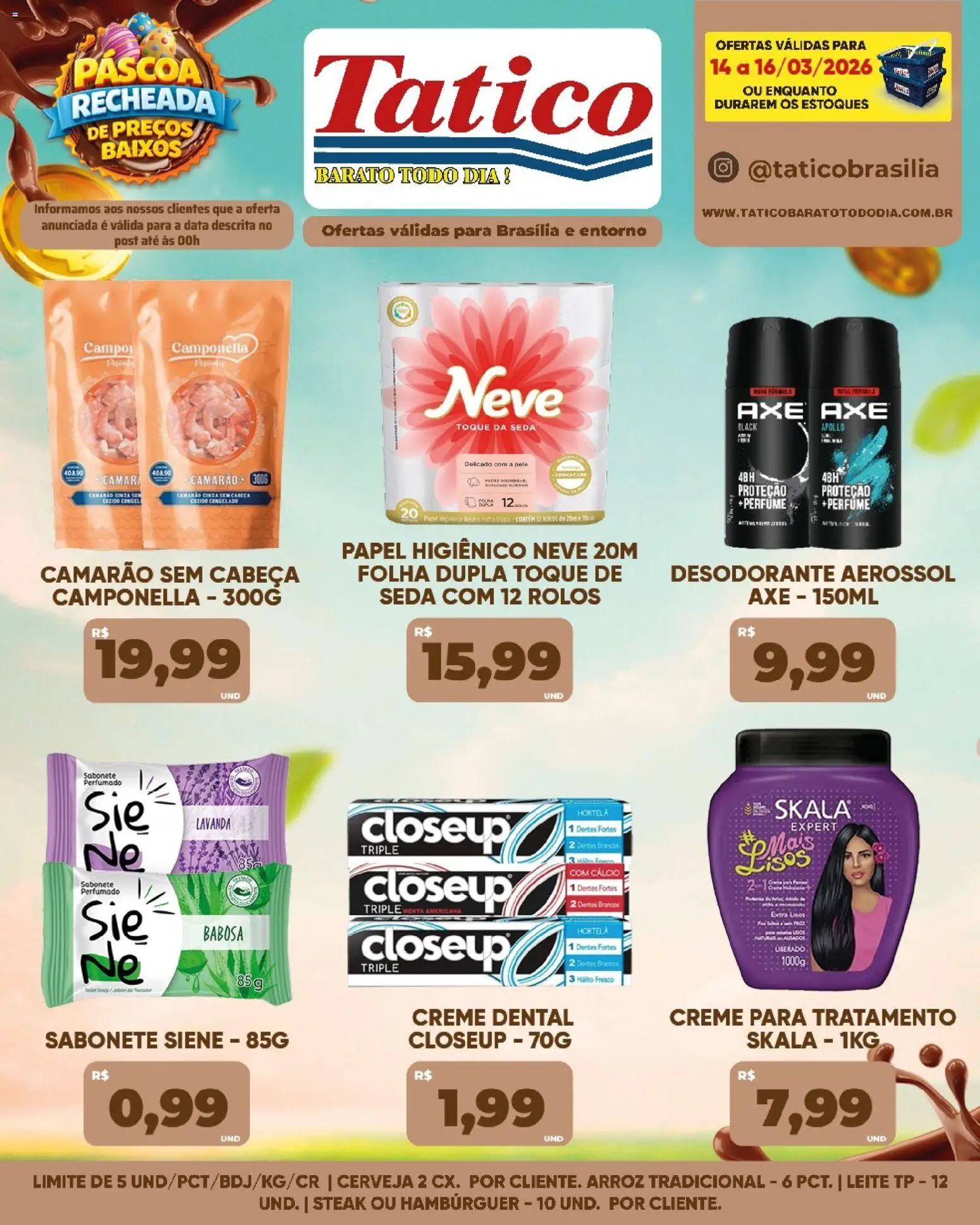 Tatico Folheto - válido de 14.03.2026 | Página: 19 | Produtos: Leite, Cerveja, Hambúrguer, Creme dental