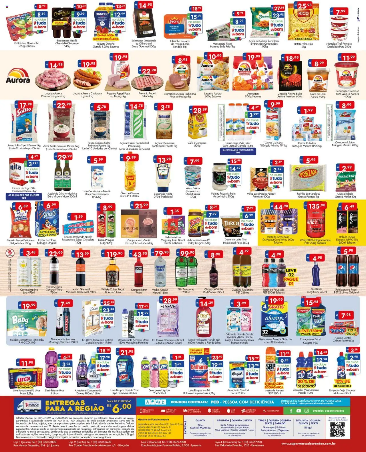 Supermercados Rondon Folheto - válido de 30.07.2025 | Página: 2 | Produtos: Celular, Detergente, Pasta, Pá