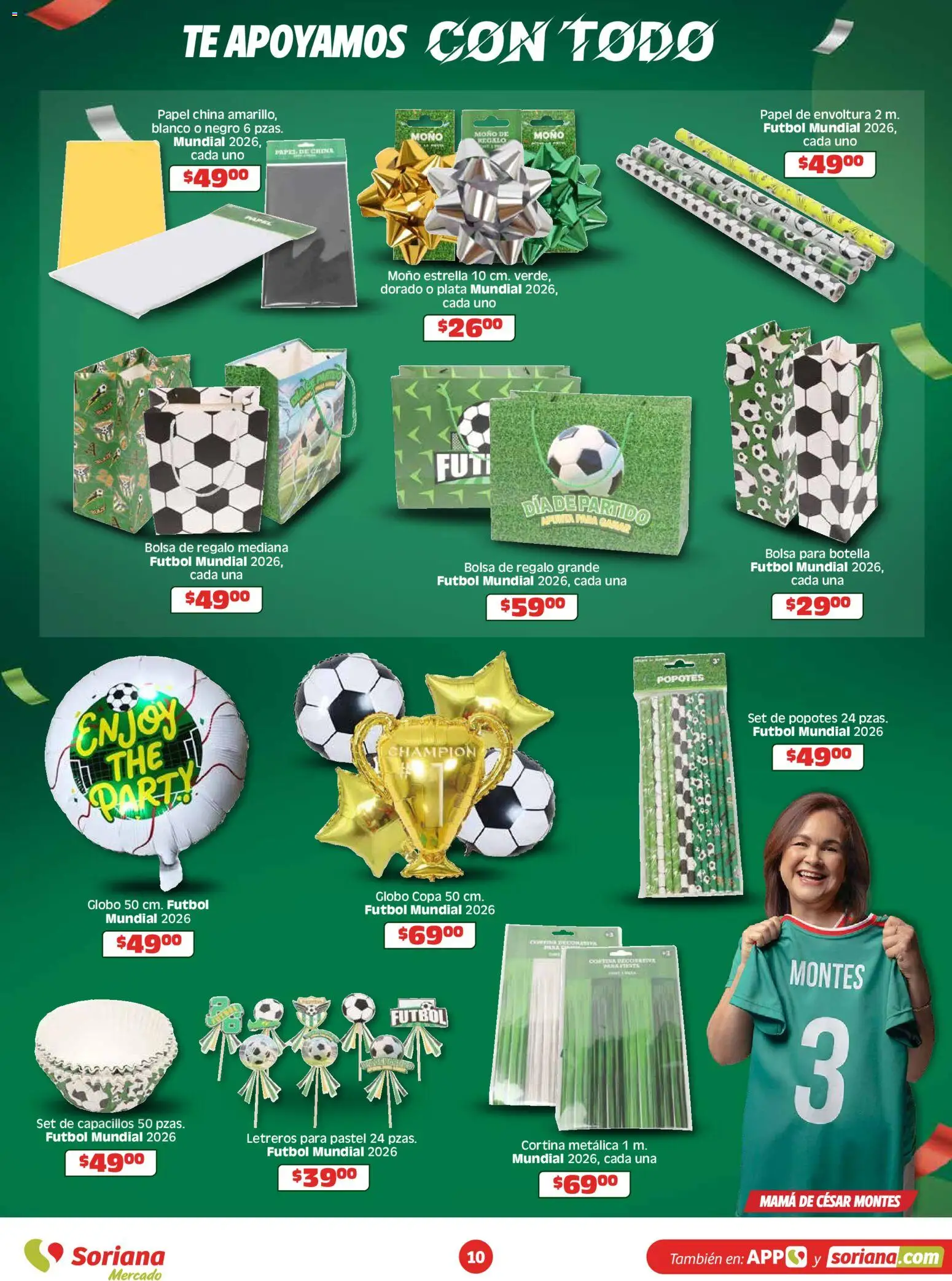 Nuevas ofertas de Soriana válidas en toda la República Mexicana desde el 15.04.2026. ¡Encuentra las mejores ofertas en Soriana En México apoyamos con todo Mercado! | Página: 10 | Productos: Bolsa, Pastel, Botella, Té