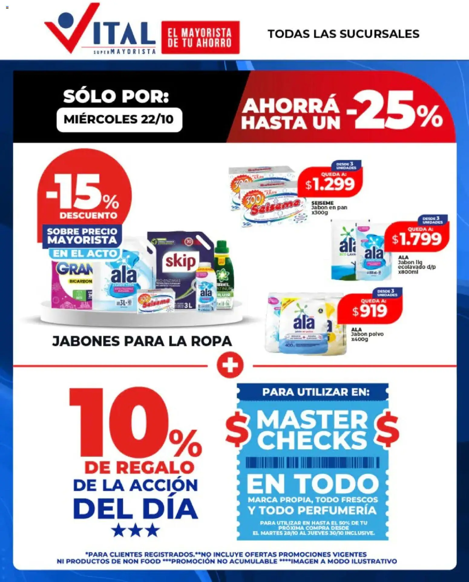 Vital - Sólo por - Abasto │ válido desde el 22.10.2025 | Página: 1 | Productos: Sobre, Jabón, Ropa, Pan