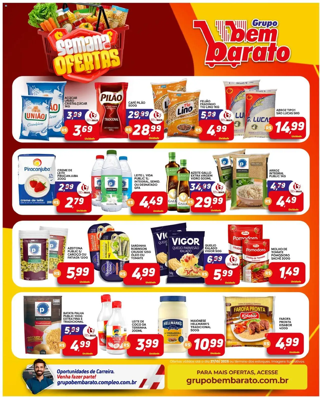 Supermercado Bem Barato Folheto - válido de 21.10.2025 | Página: 2 | Produtos: Feijão, Molho de tomate, Creme de leite, Leite de coco